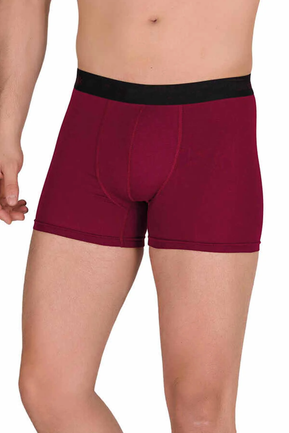 Pamuk Modal Likralı Esnek Erkek Boxer Bordo 4476B - Just Cheap Store Görsel 2