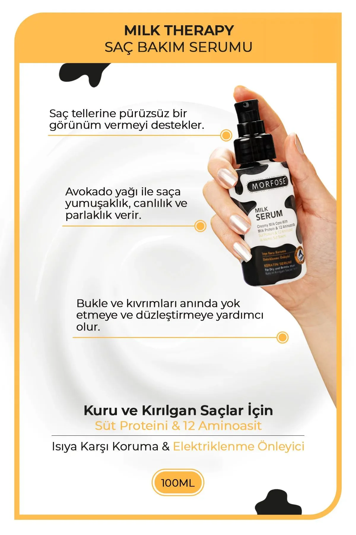 Milk Therapy Kremsi Saç Serum 100 ML - Onarıcı Bakım - mrfs - Just Cheap Store Görsel 3