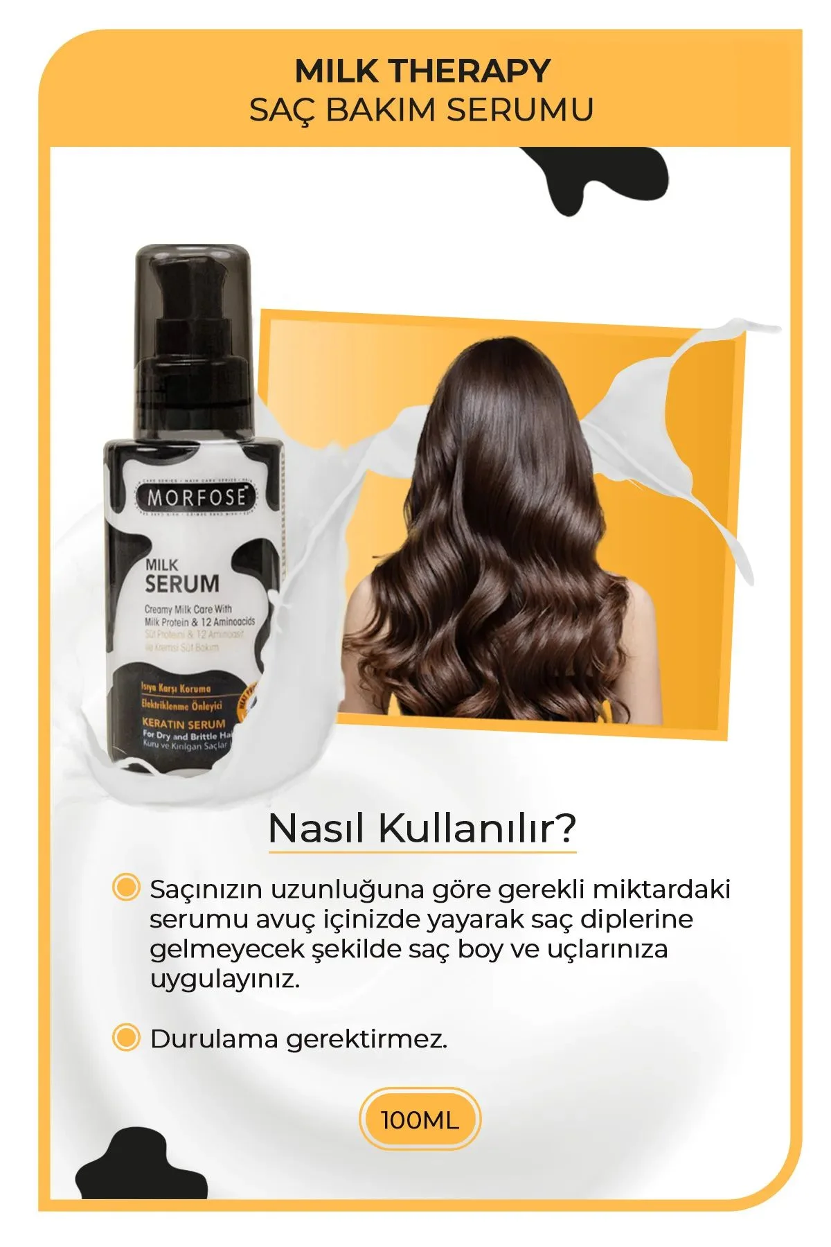 Milk Therapy Kremsi Saç Serum 100 ML - Onarıcı Bakım - mrfs - Just Cheap Store Görsel 4