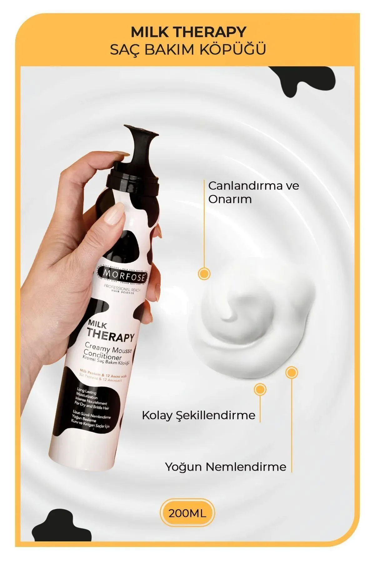 Milk Therapy Kremsi Saç Bakım Köpük 200 ML - Besleyici Koruyucu - mrfs - Just Cheap Store Görsel 3