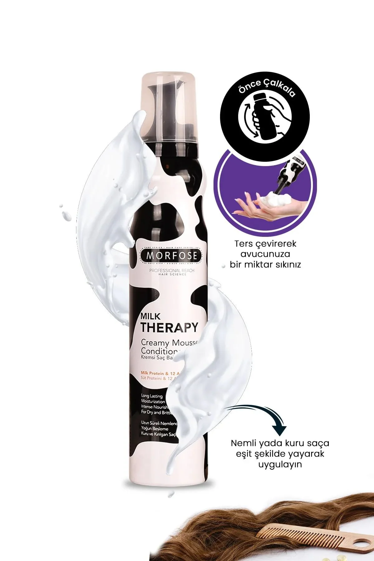 Milk Therapy Kremsi Saç Bakım Köpük 350 ML - Besleyici Koruyucu - mrfs - Just Cheap Store Görsel 3