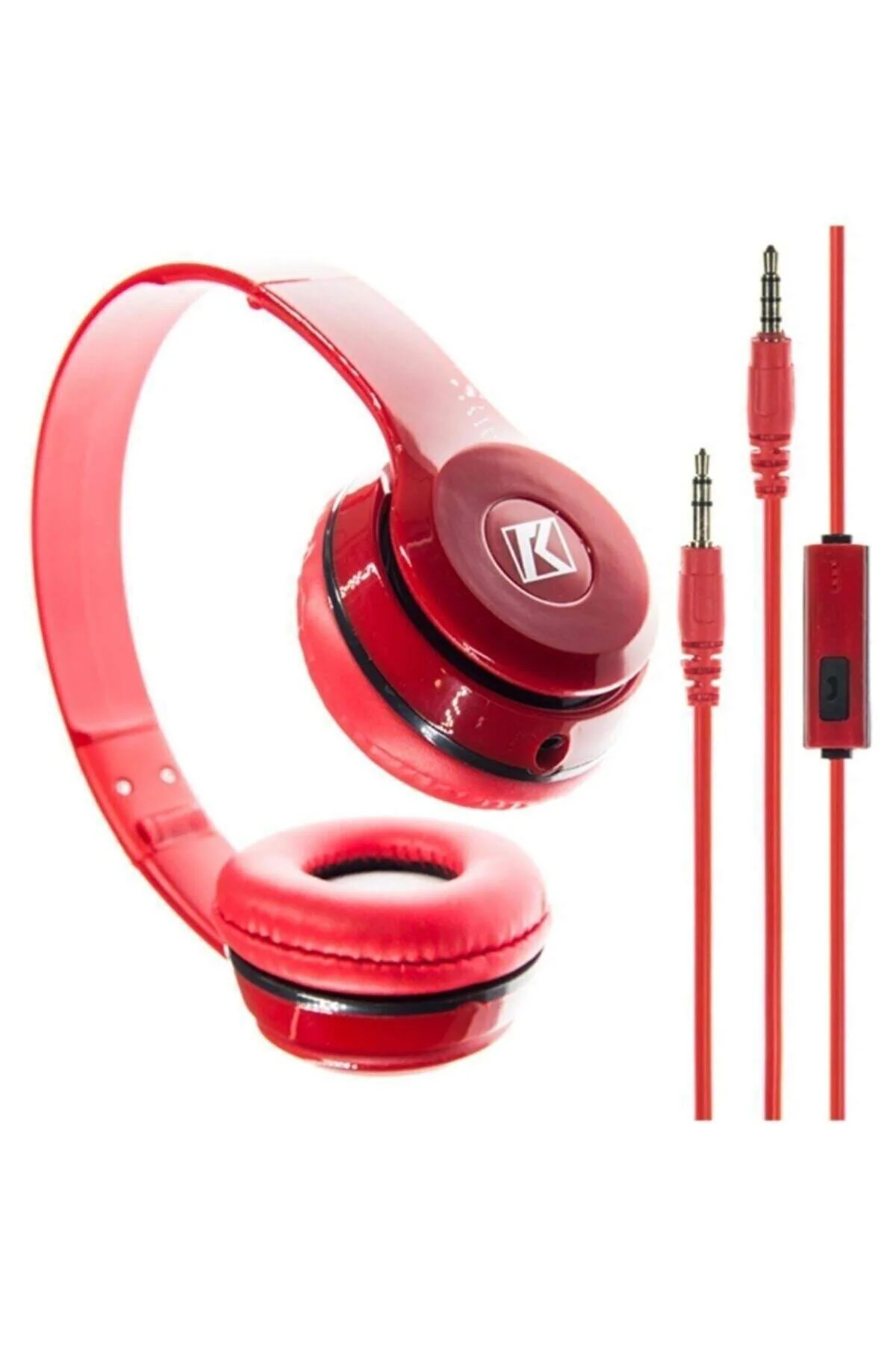 Kırmızı Kulak Üstü Portatif Katlanır Stereo Kulaklık - Just Cheap Store Görsel 2