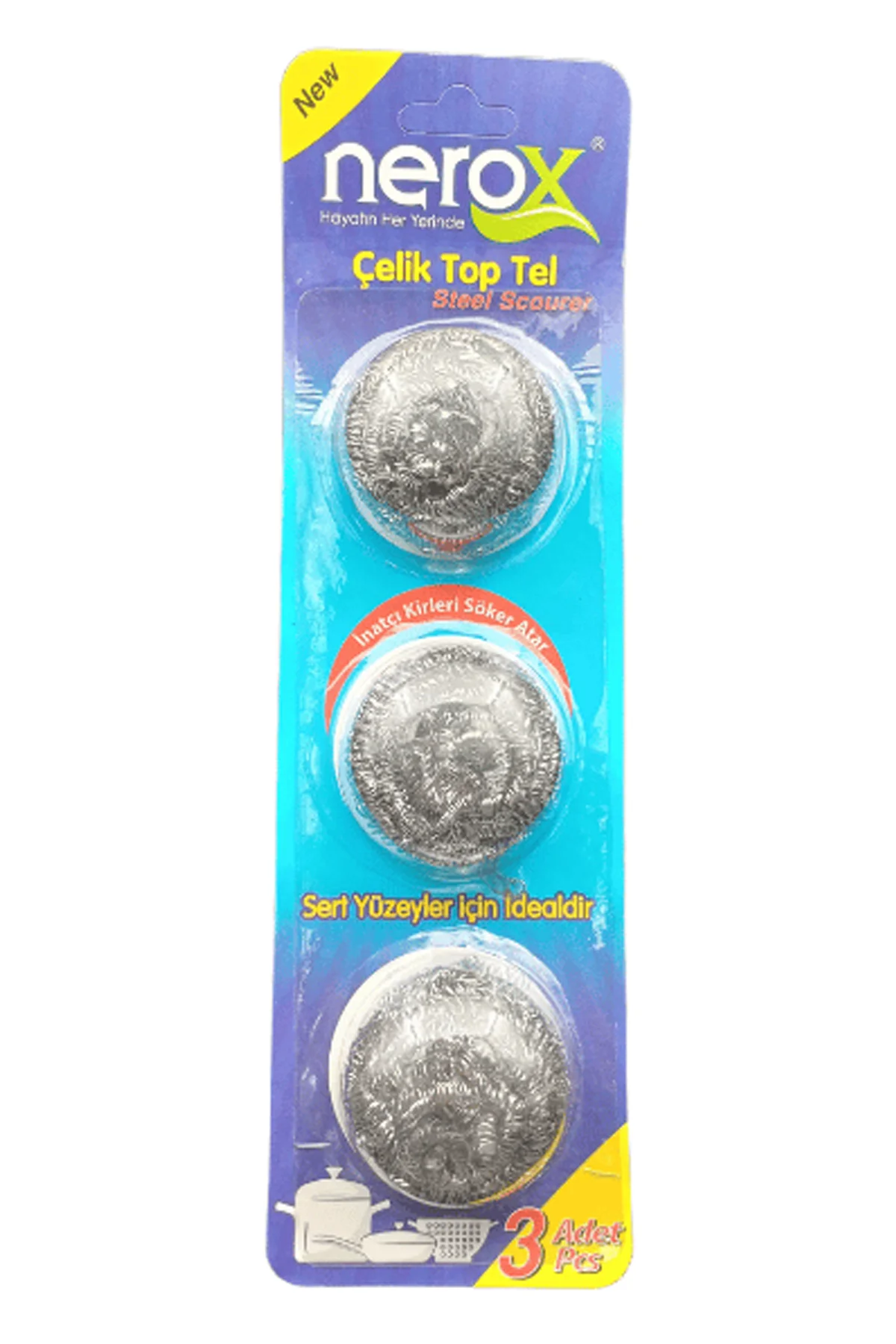 Nerox Çelik Top Tel Ovma Teli 3 Lü Blister NRX-F3003 - Just Cheap Store Görsel 3