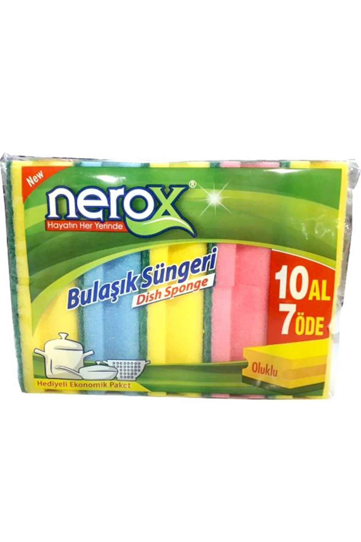 Nerox Bulaşık Süngeri Oluklu 10'Lu NRX-F551 - Just Cheap Store Görsel 3