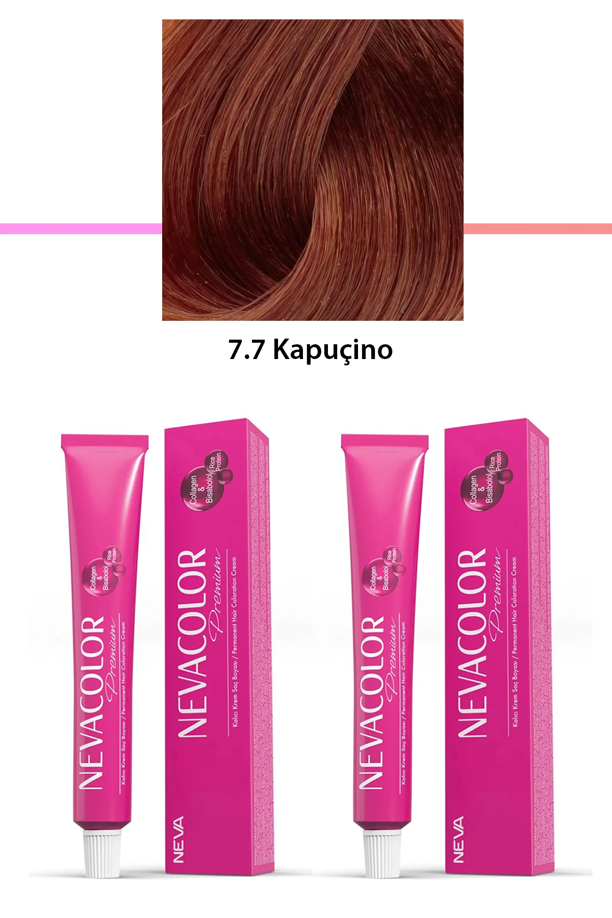 2 li Set Premium 7.7 Kapuçino - Kalıcı Krem Saç Boyası 2 X 50 g Tüp - Just Cheap Store Görsel 2