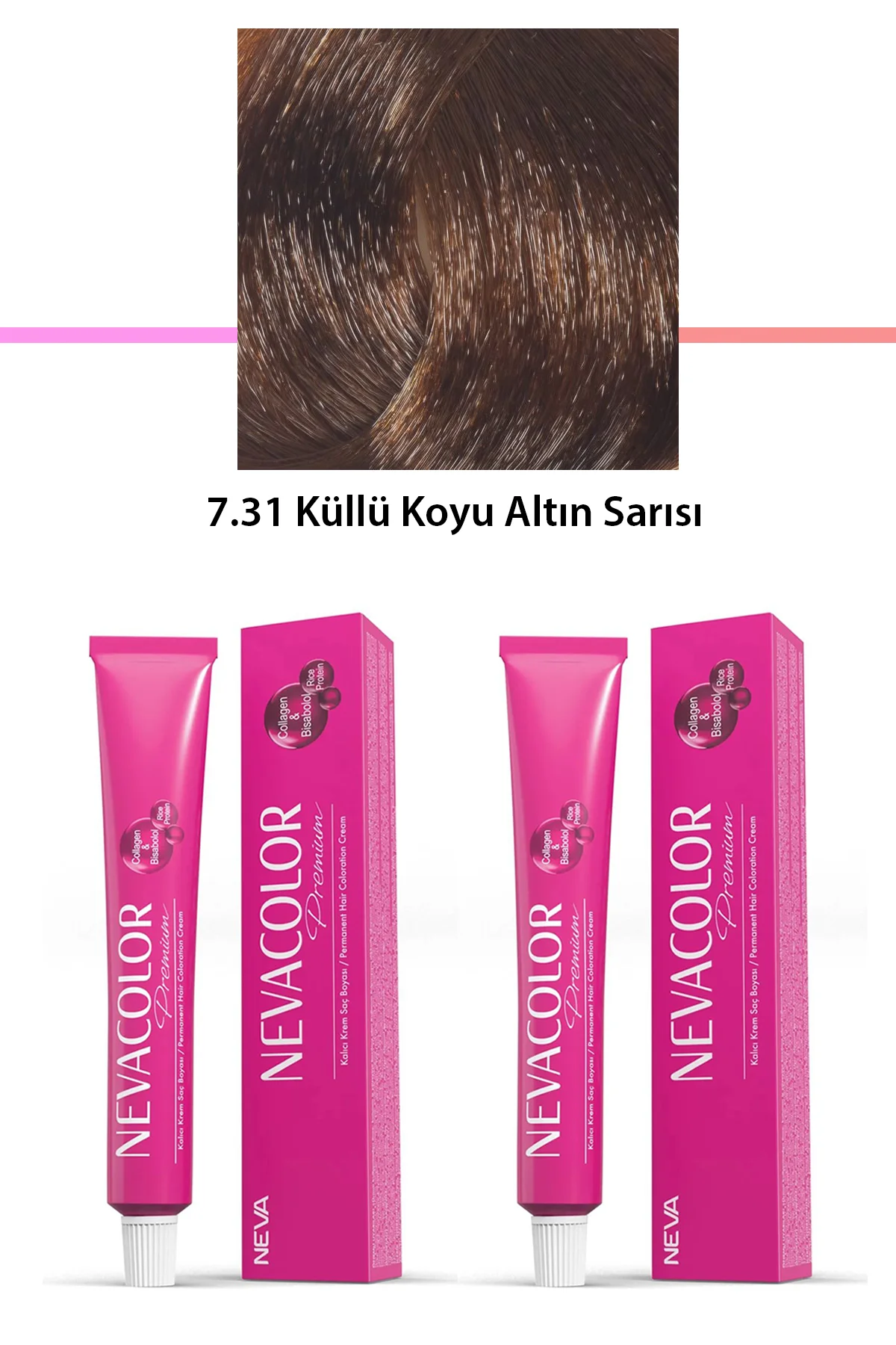 2 li Set Premium 7.31 Küllü Koyu Altın Sarısı - Kalıcı Krem Saç Boyası 2 X 50 g Tüp - Just Cheap Store Görsel 2