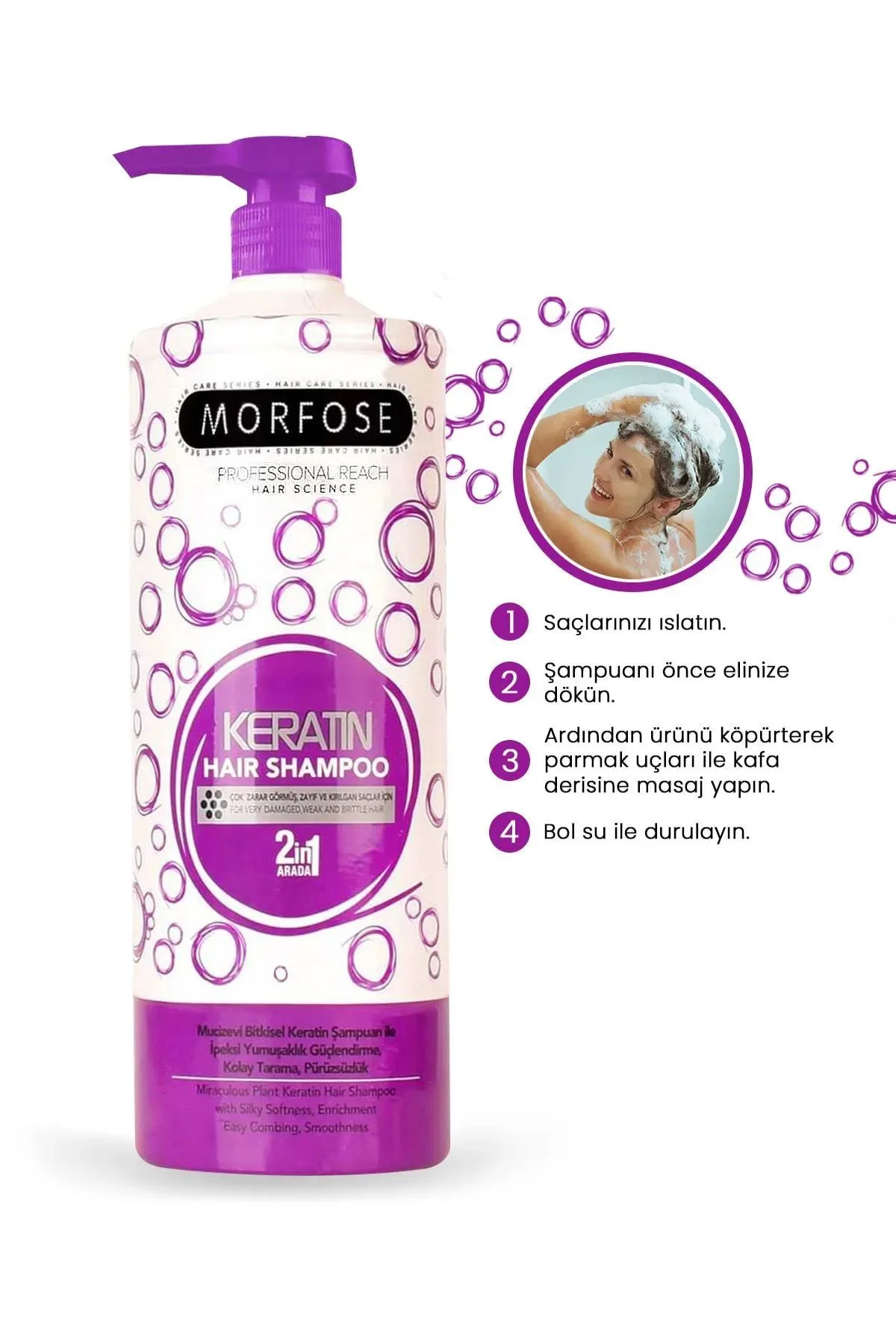Keratin Şampuan 1000 ML - Besleyici Koruyucu Etki - Just Cheap Store Görsel 4