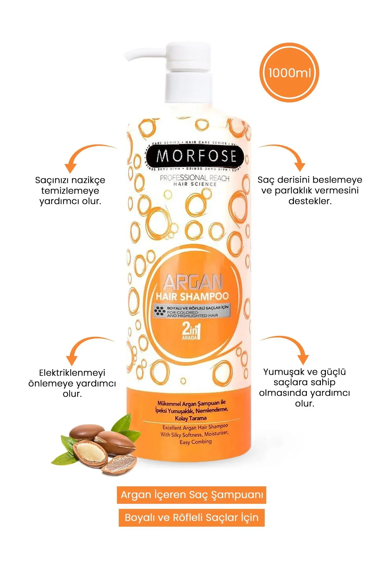 Argan Şampuan 1000 ML - Boyalı Saçlar İçin - Just Cheap Store Görsel 5