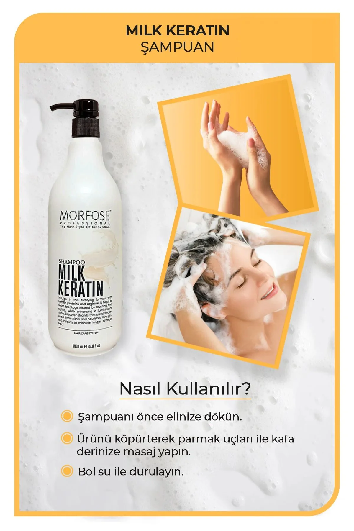 Milk Keratin Şampuan 1000 ML - Besleyici Koruyucu Etki - Just Cheap Store Görsel 3
