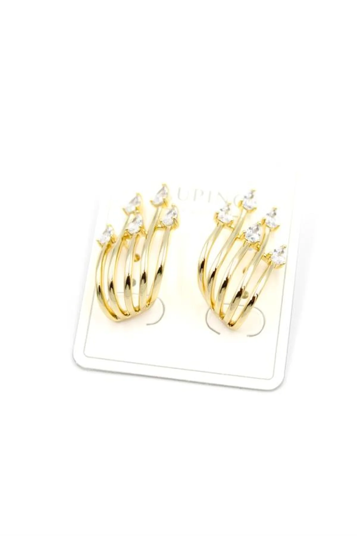 Taşlı Küpe - 14K Altın - Just Cheap Store Görsel 2