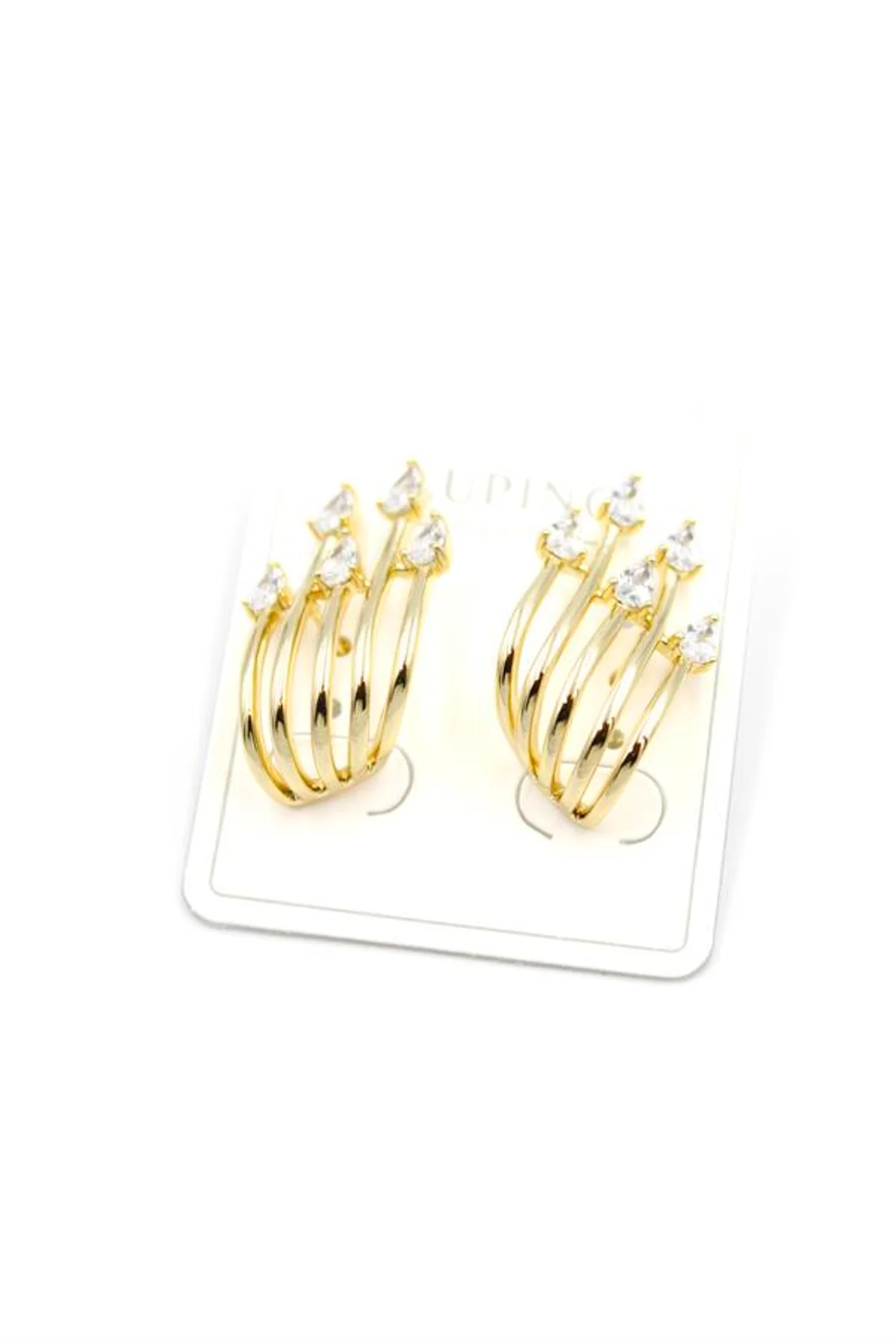 Taşlı Küpe - 14K Altın - Just Cheap Store Görsel 5