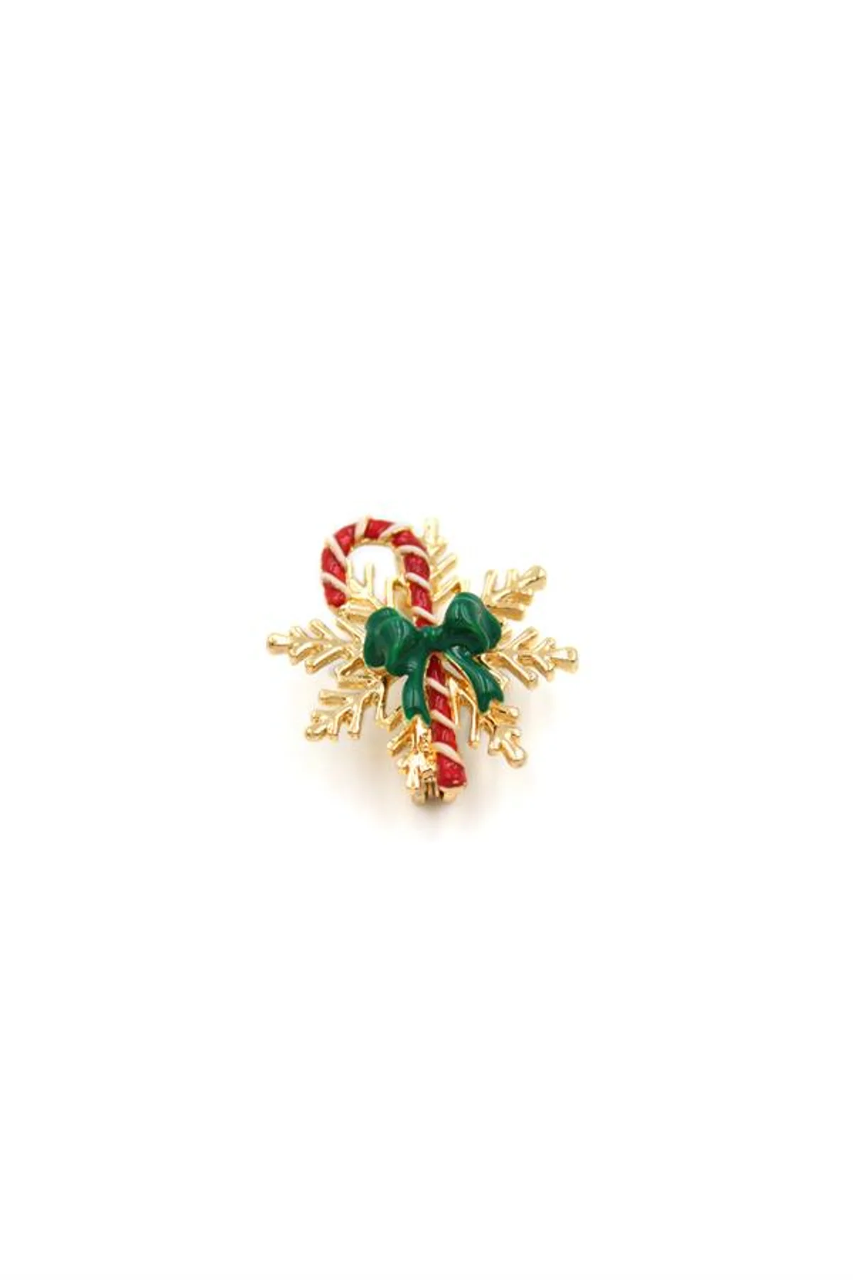 Yılbaşı Noel Şekeri Broş - Altın - Just Cheap Store Görsel 5