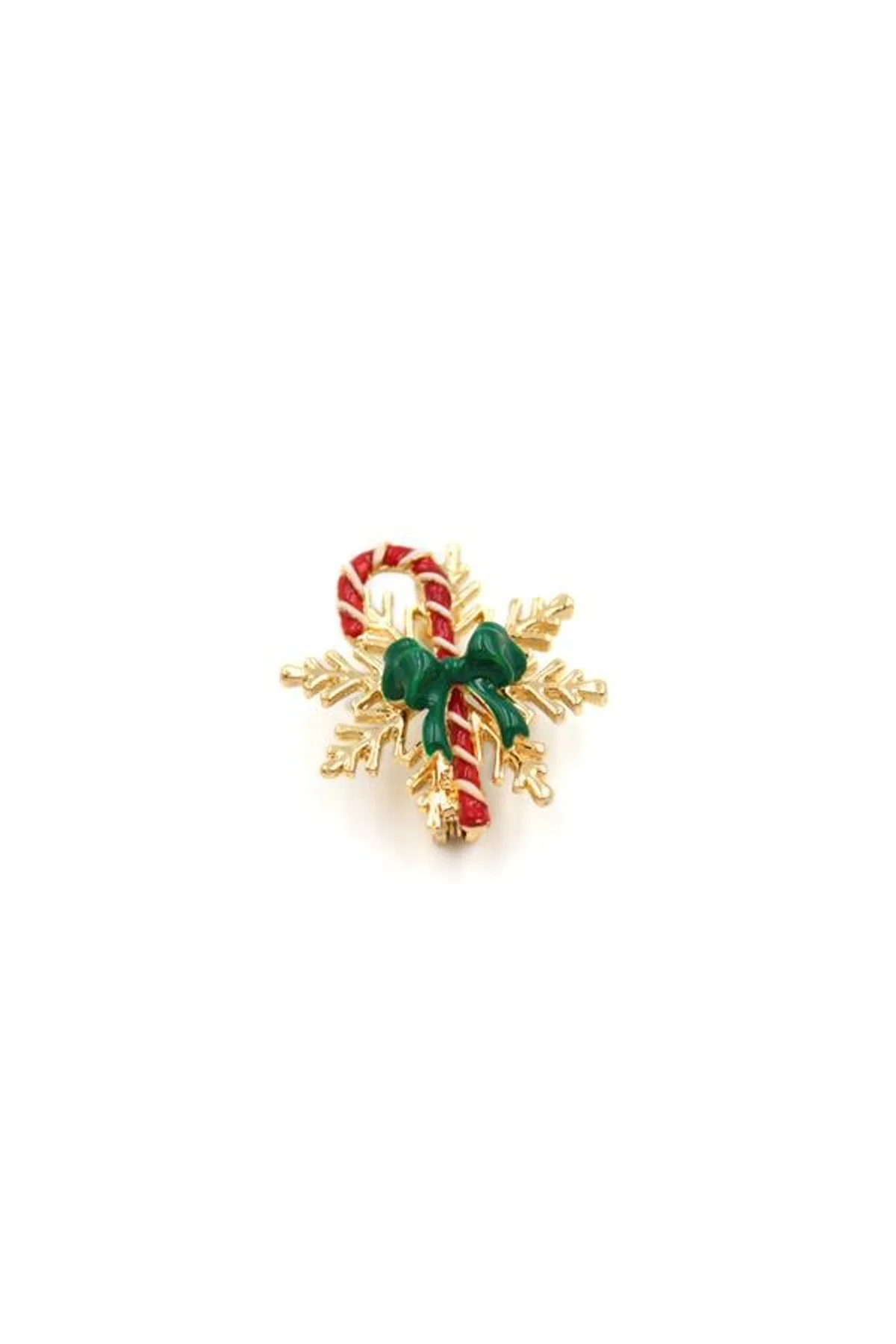 Yılbaşı Noel Şekeri Broş - Altın