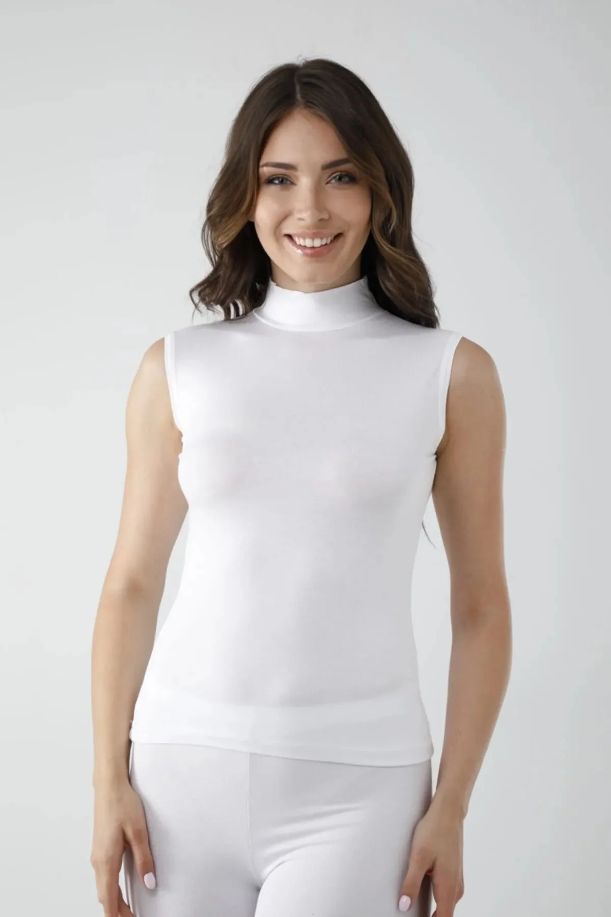 Vivaldi Kadın Beyaz Sıfır Kol Balıkçı Body 350 - Just Cheap Store Görsel 2