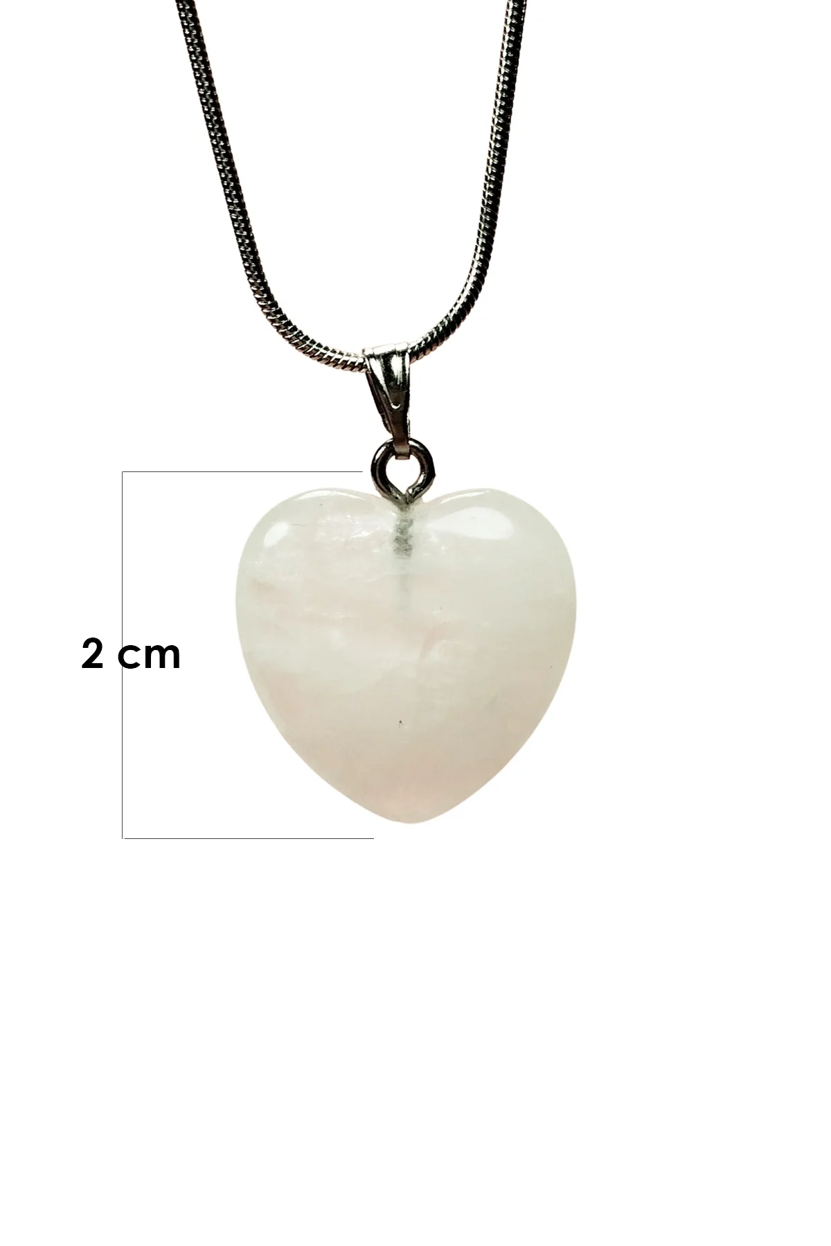 Pembe Kuvars Doğal Taşı Zincirli El Yapımı Kolye Uç: 2 cm Zincir: 20 cm Kutulu - Just Cheap Store Görsel 3