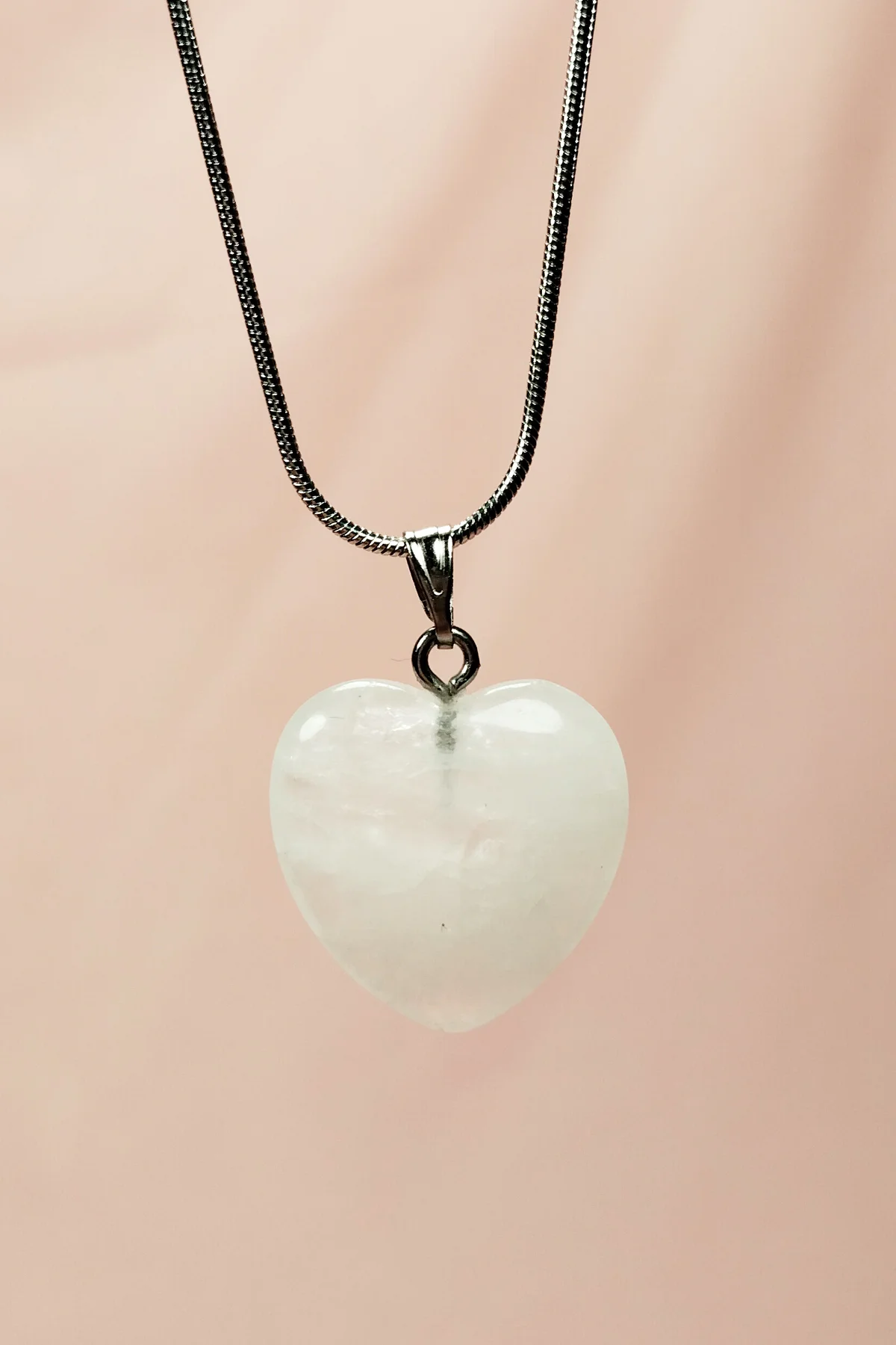Pembe Kuvars Doğal Taşı Zincirli El Yapımı Kolye Uç: 2 cm Zincir: 20 cm Kutulu - Just Cheap Store Görsel 4