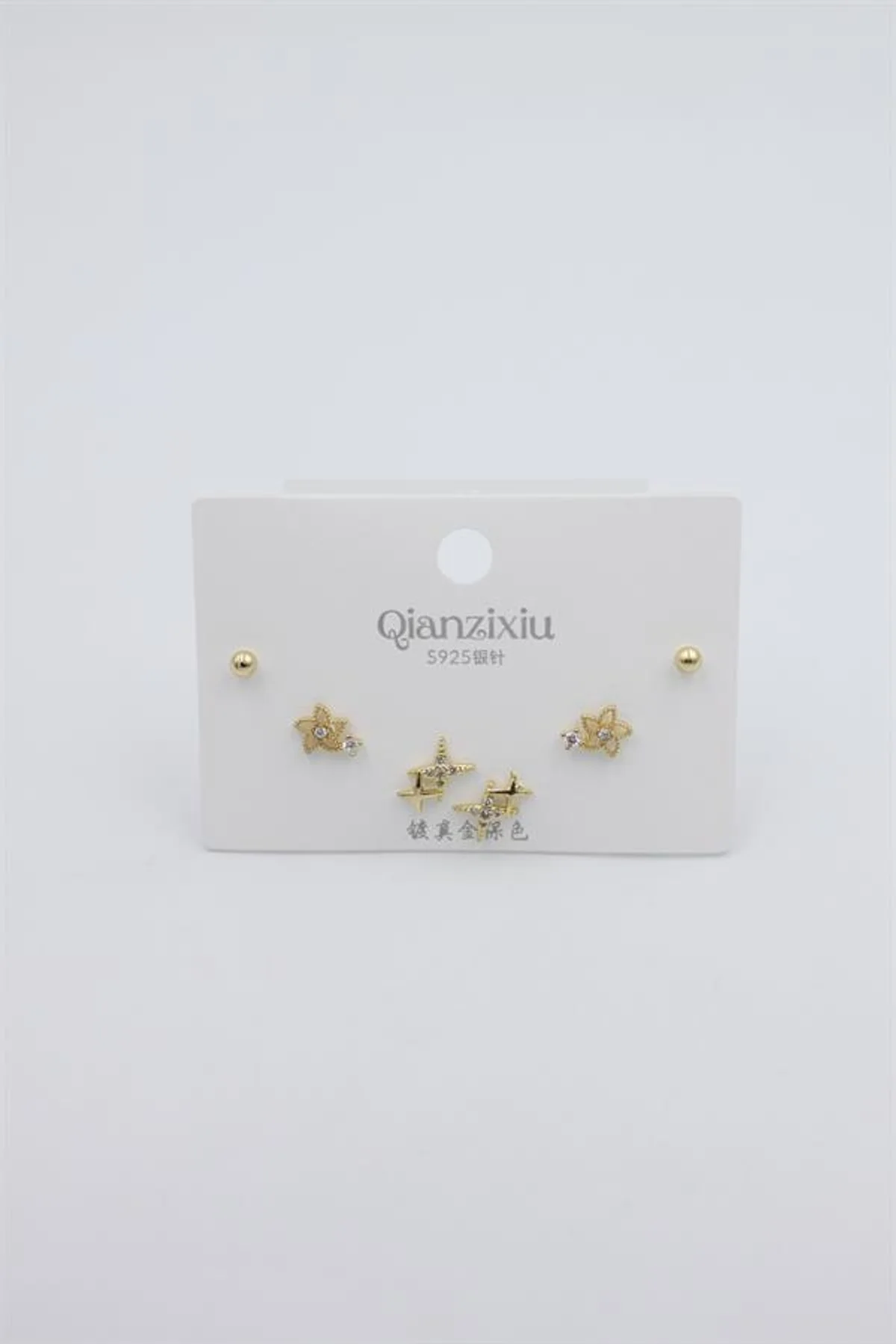 Çoklu Set Küpe - Altın
