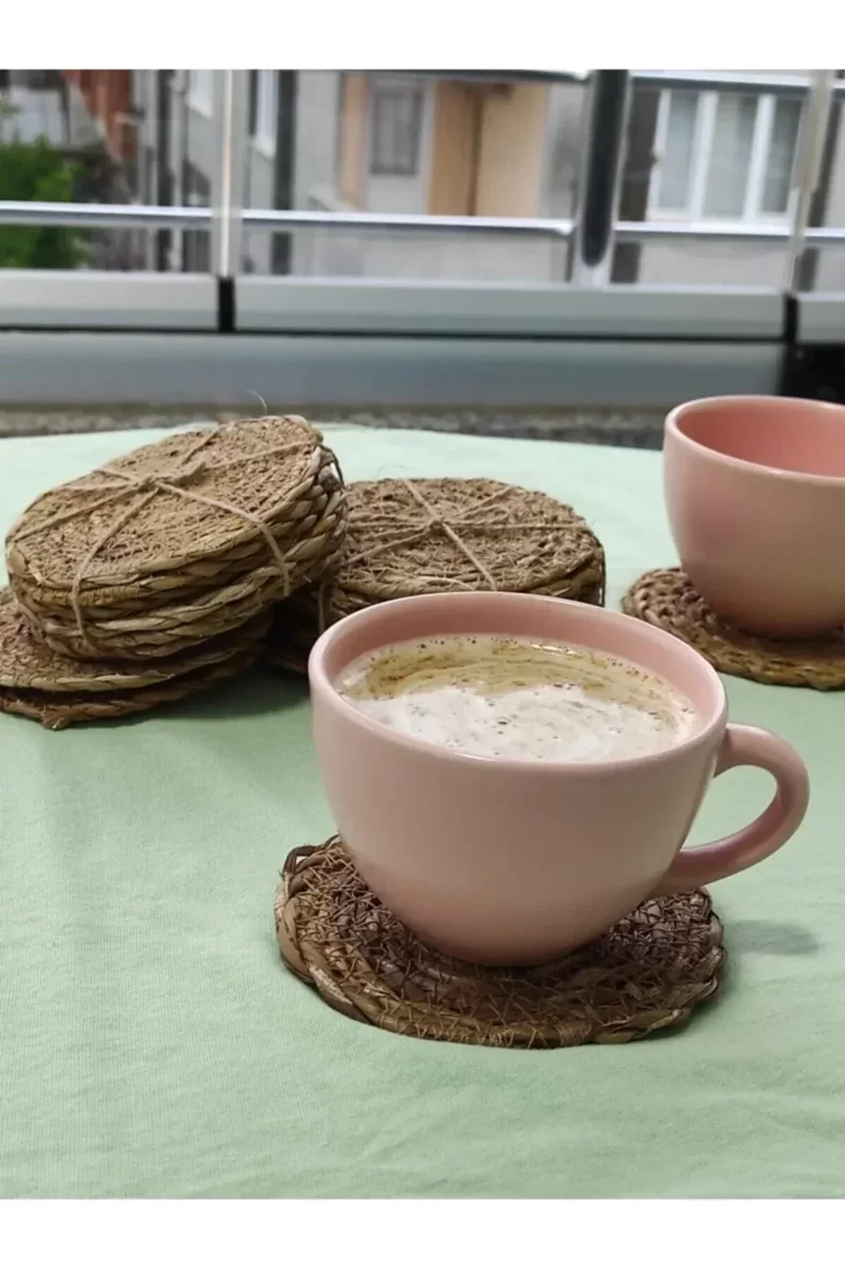 El Yapımı Hasır Bardak Altlığı Fincan Çay Kupa Altlığı Hasır Bardak Altlığı 6 Adet BLSSGS10 - Just Cheap Store Görsel 5