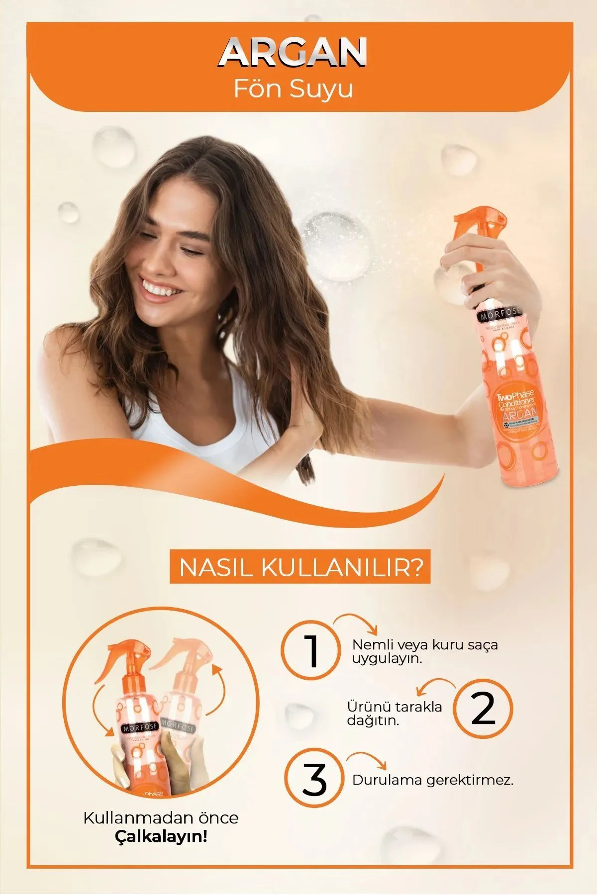 Argan Çift Fazlı Kondisyoner Fön Suyu 400 ML - mrfs - Just Cheap Store Görsel 3
