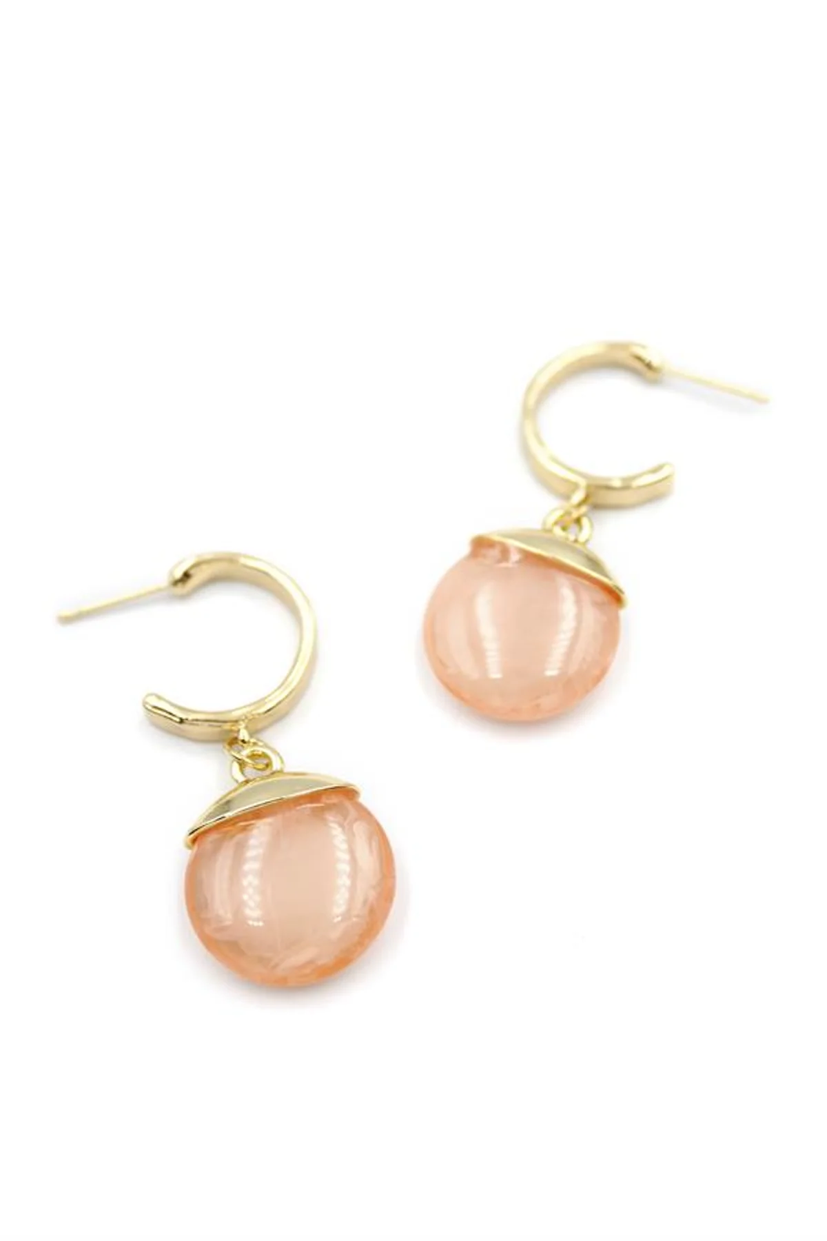 Taşlı Halkalı Küpe - Pembe - Just Cheap Store Görsel 3