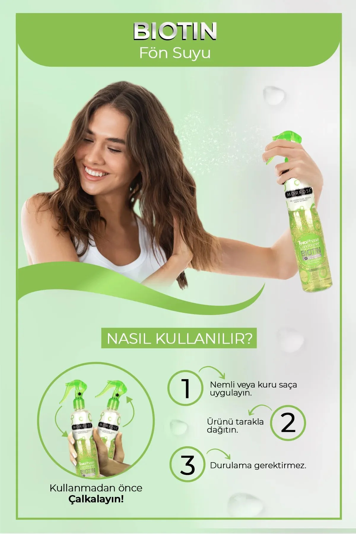 Biotin Çift Fazlı Saç Kondisyoner Fön Suyu 400 ML - mrfs - Just Cheap Store Görsel 3