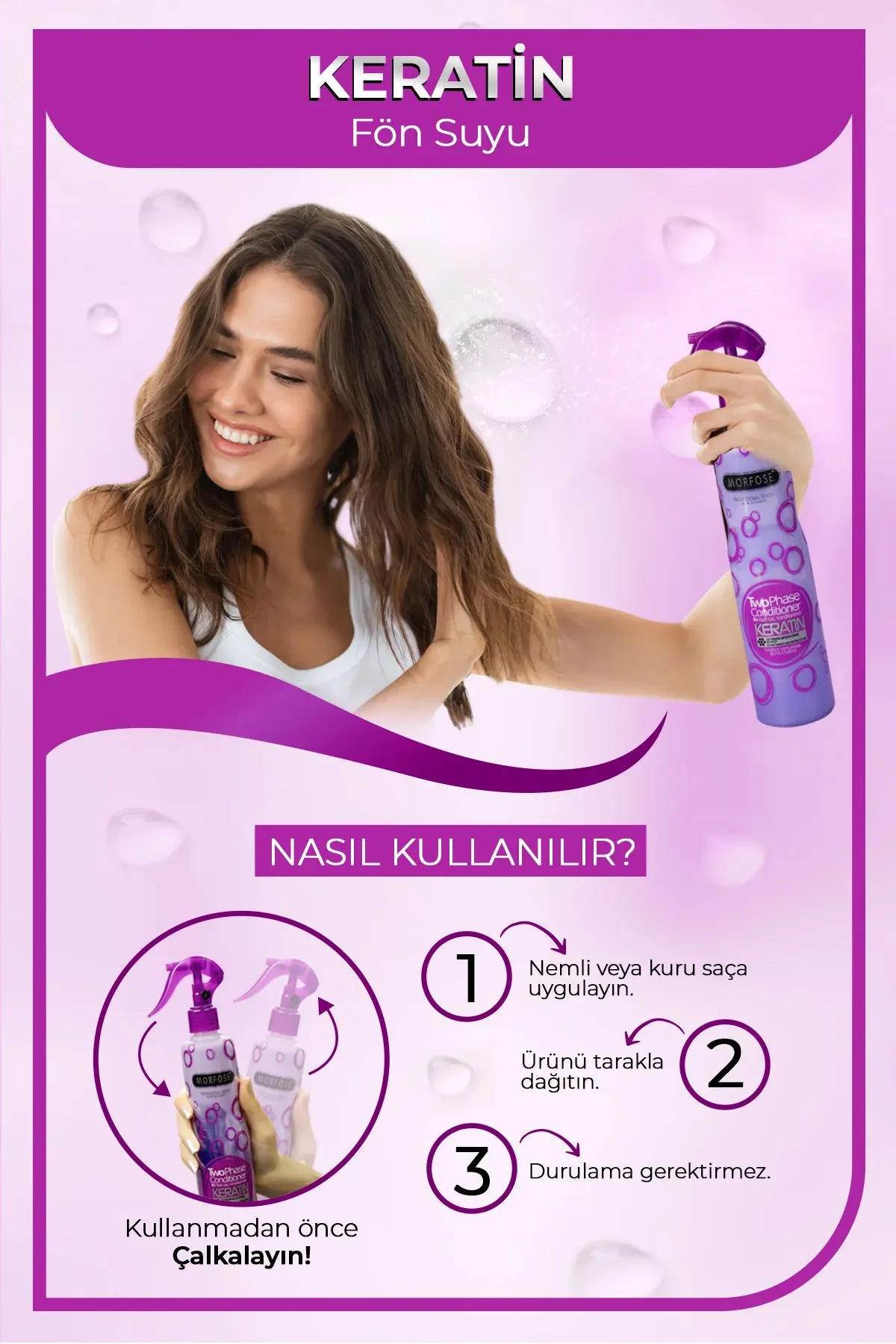Keratin Çift Fazlı Kondisyoner Fön Suyu 400 ML - mrfs - Just Cheap Store Görsel 3