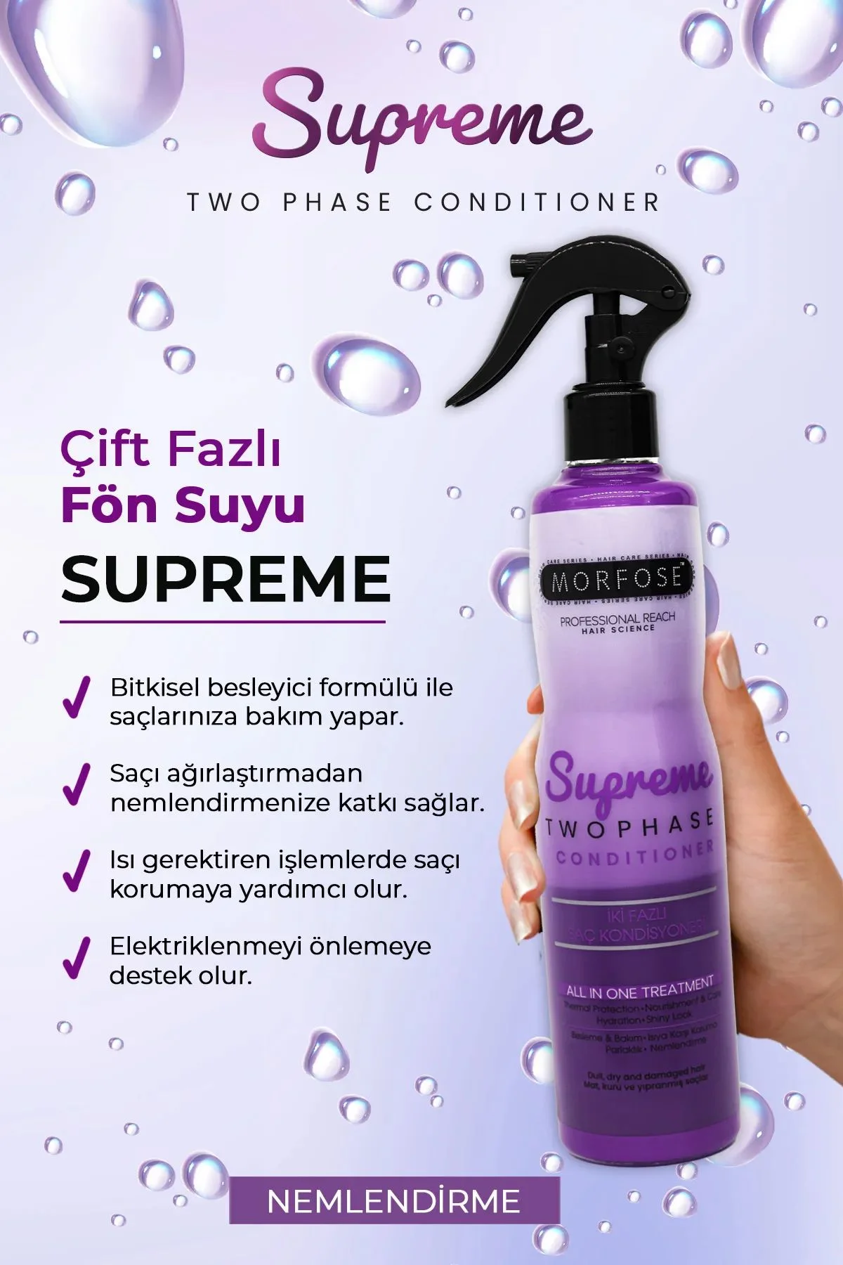 Çift Fazlı Supreme Kondisyoner Fön Suyu 400 ML - mrfs - Just Cheap Store Görsel 3