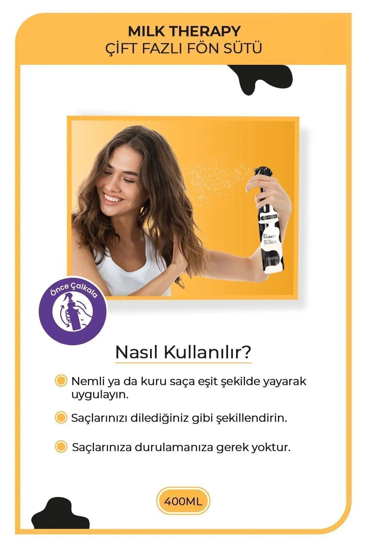 Milk Therapy Çift Fazlı Kondisyoner Fön Suyu 400 ML - mrfs - Just Cheap Store Görsel 4