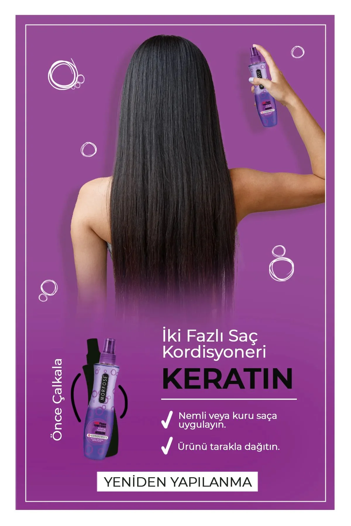 Keratin Çift Fazlı Kondisyoner Fön Suyu 240 ML - mrfs - Just Cheap Store Görsel 4