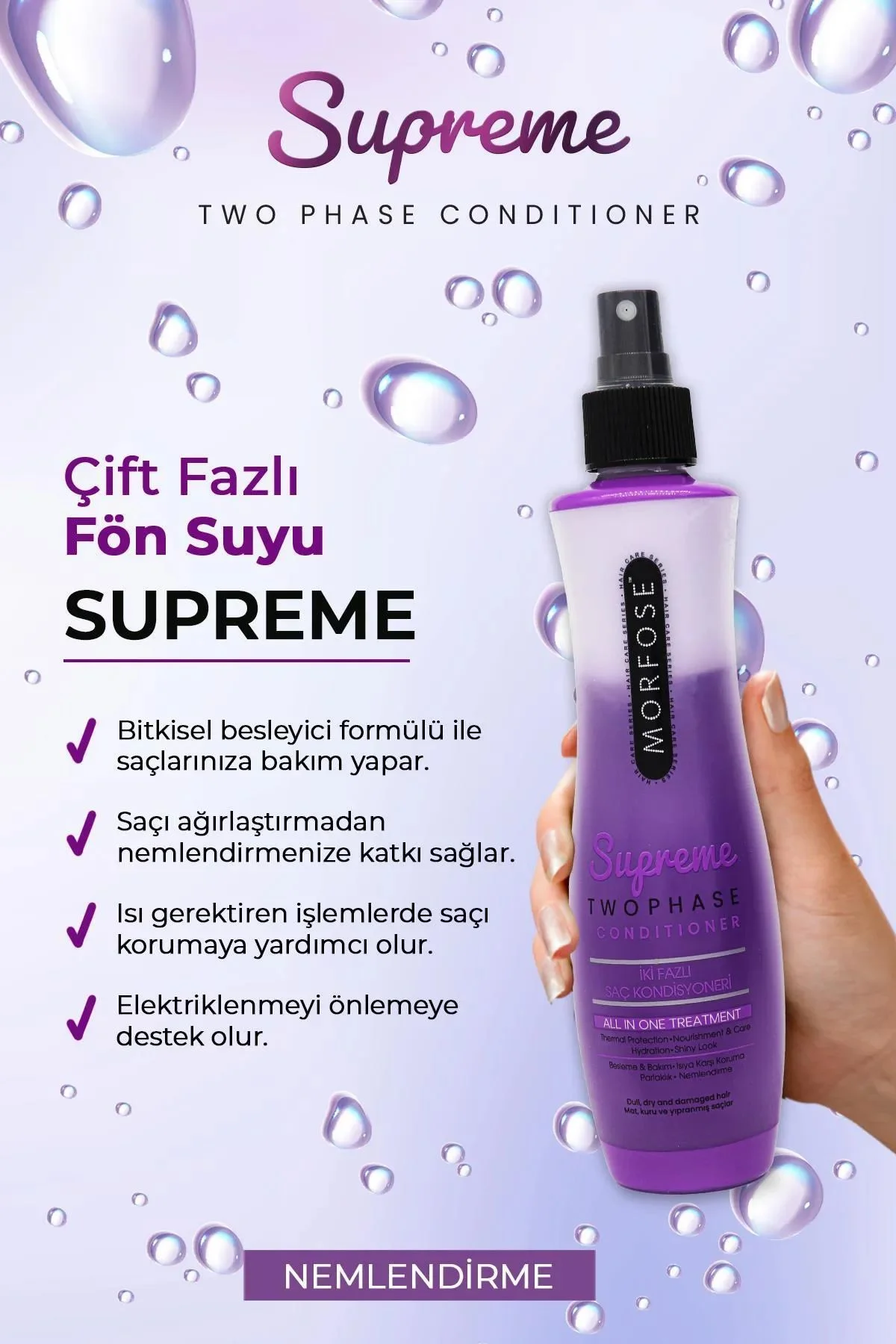 Çift Fazlı Supreme Kondisyoner Fön Suyu 240 ML - mrfs - Just Cheap Store Görsel 3