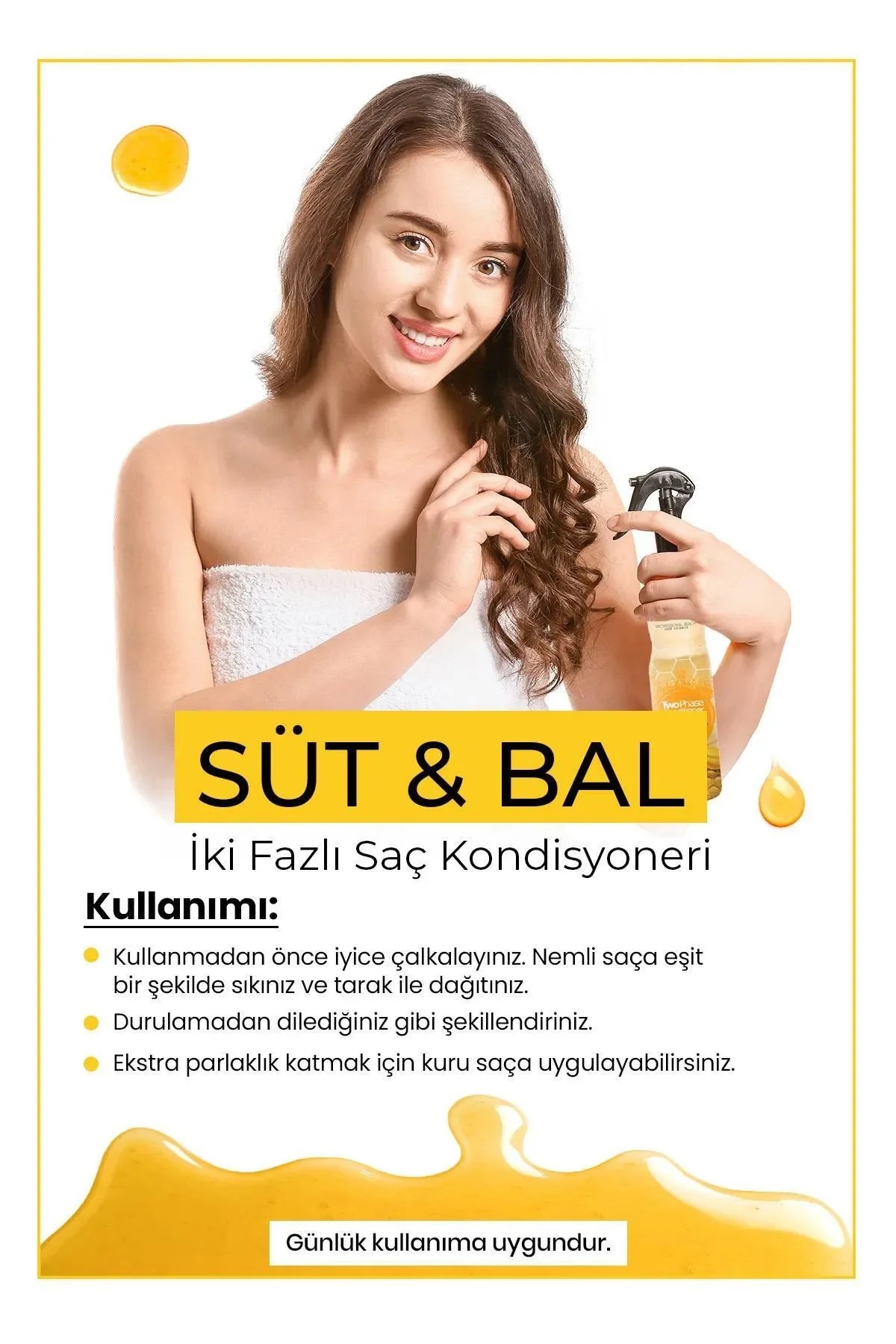 Çift Fazlı Süt &amp; Bal Kondisyoner Fön Suyu 240 ML - mrfs - Just Cheap Store Görsel 4