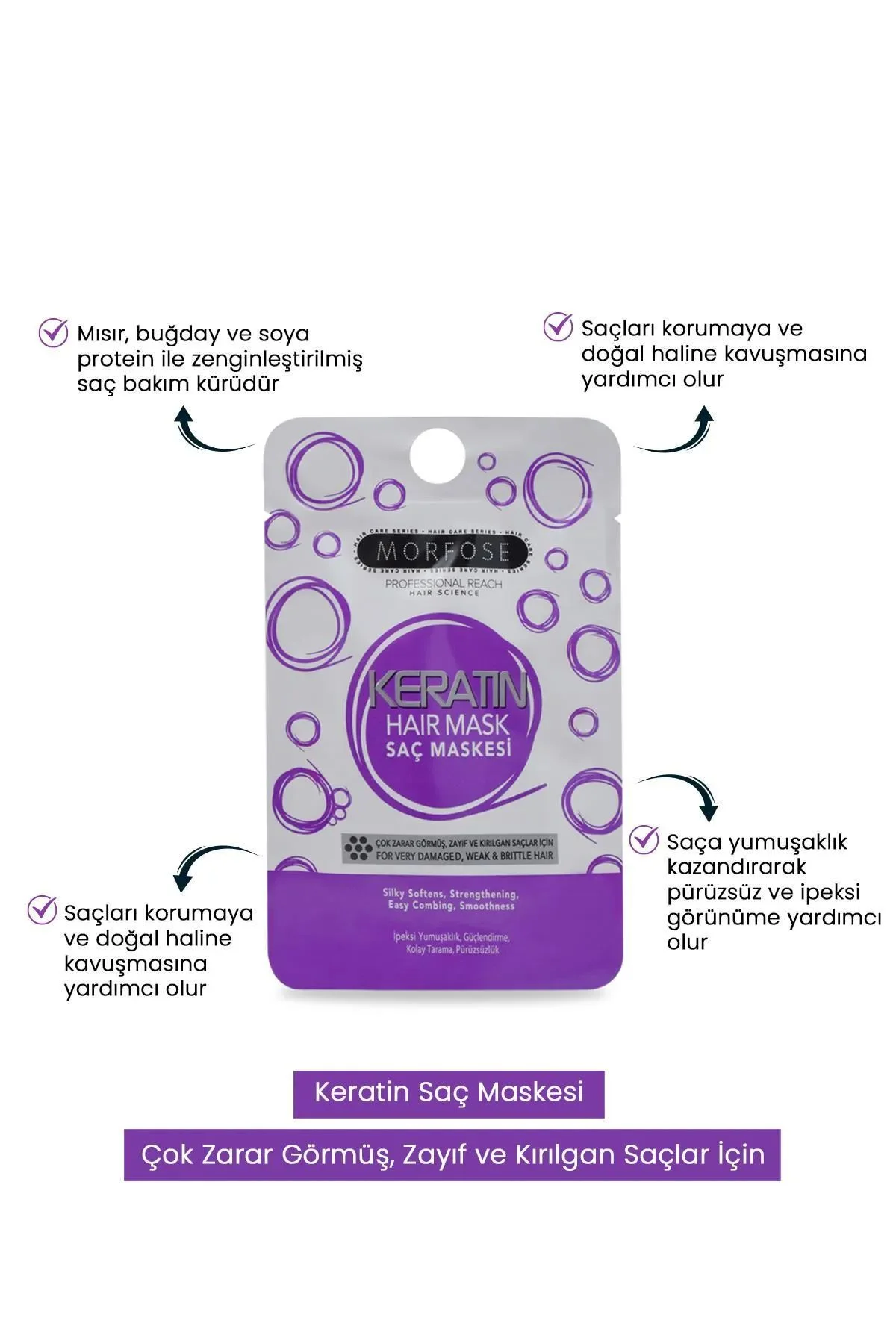 Keratin Saç Maskesi 25 ML (24 ADET) - Yıpranmış Saçlar İçin - mrfs - Just Cheap Store Görsel 3