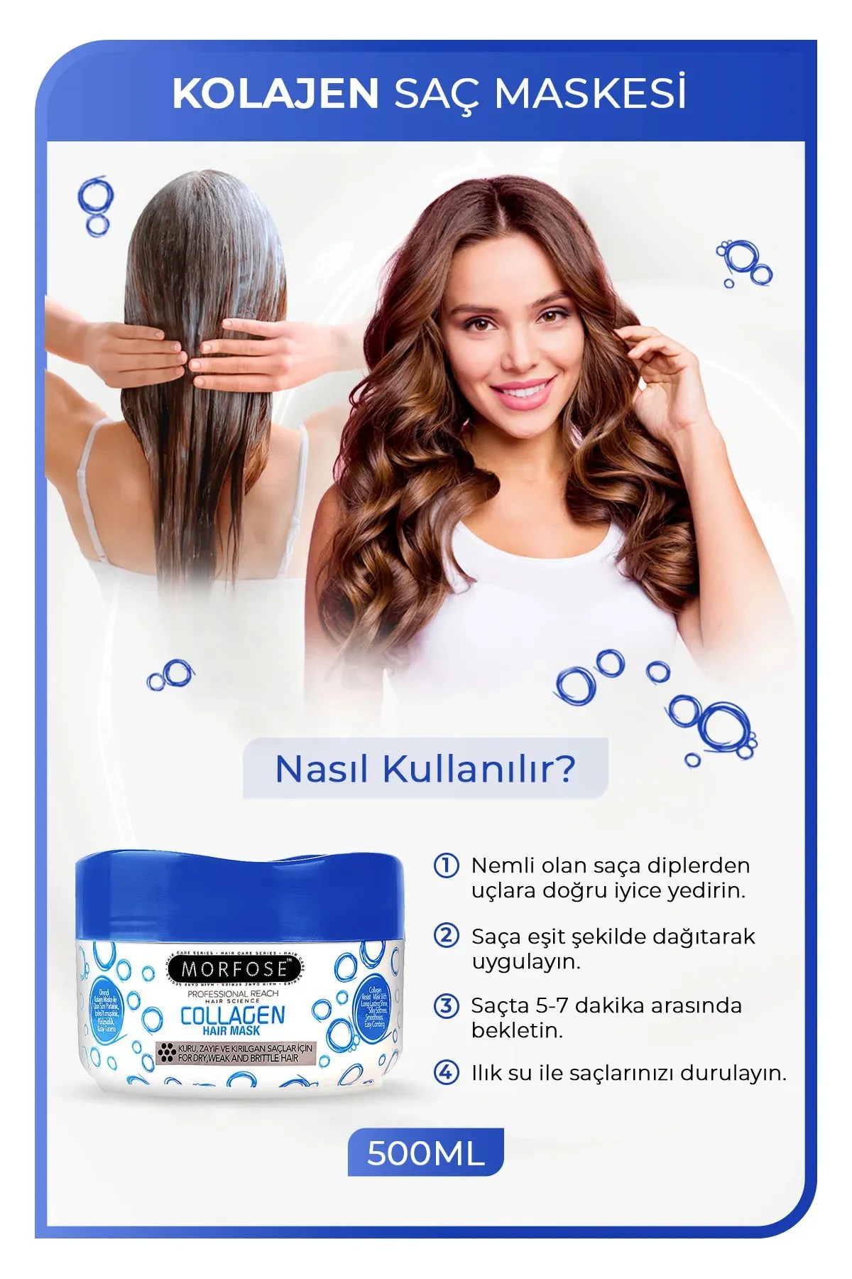 Kolajen Saç Maskesi 500 ML - Zayıf ve Kırılgan Saçlar İçin - mrfs - Just Cheap Store Görsel 4