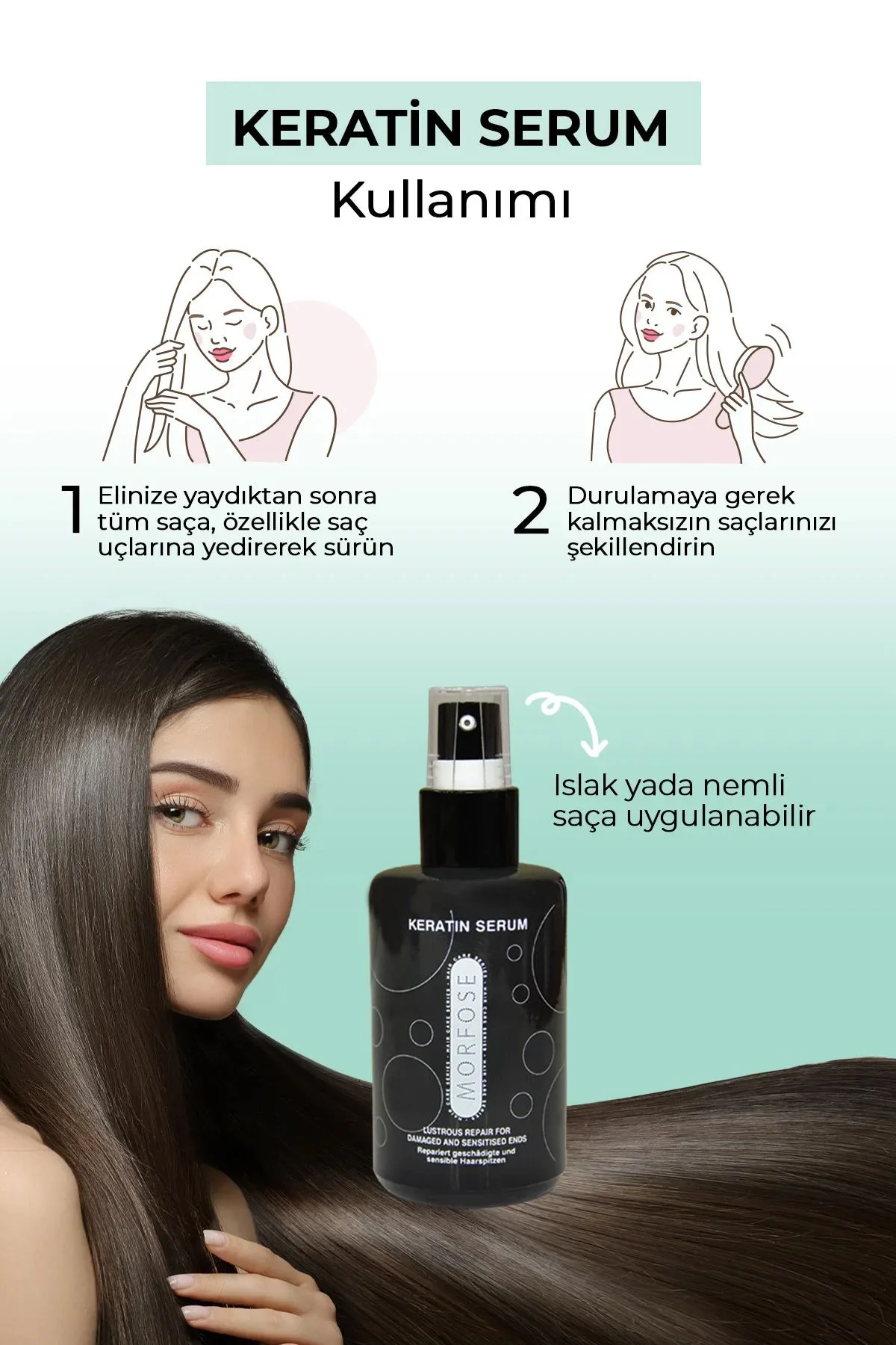 Keratin Saç Serumu 75 ML - Yıpranmış Saçlar için - mrfs - Just Cheap Store Görsel 4