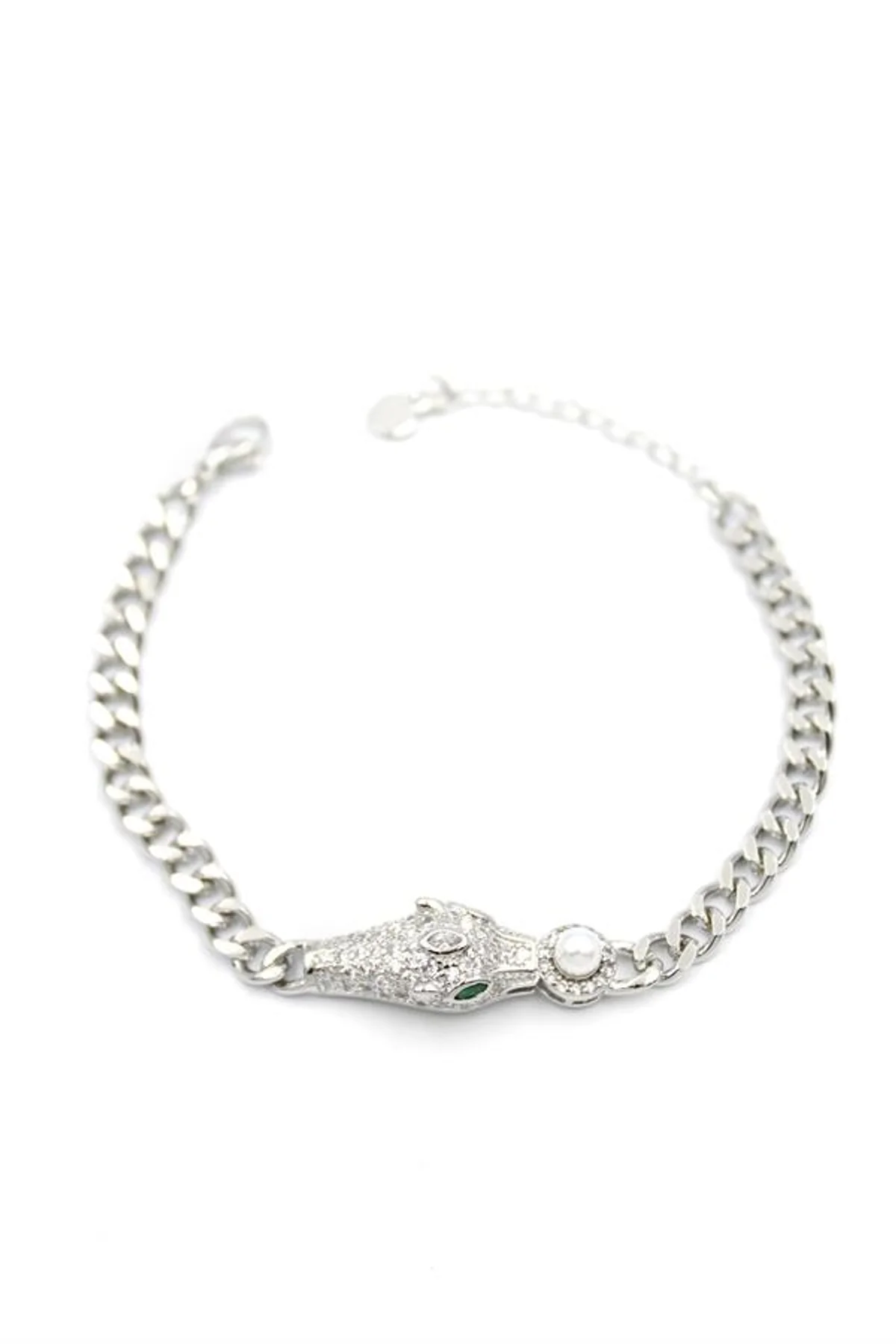 Zirkon Taşlı Leopar Bileklik - Gümüş - Just Cheap Store Görsel 5