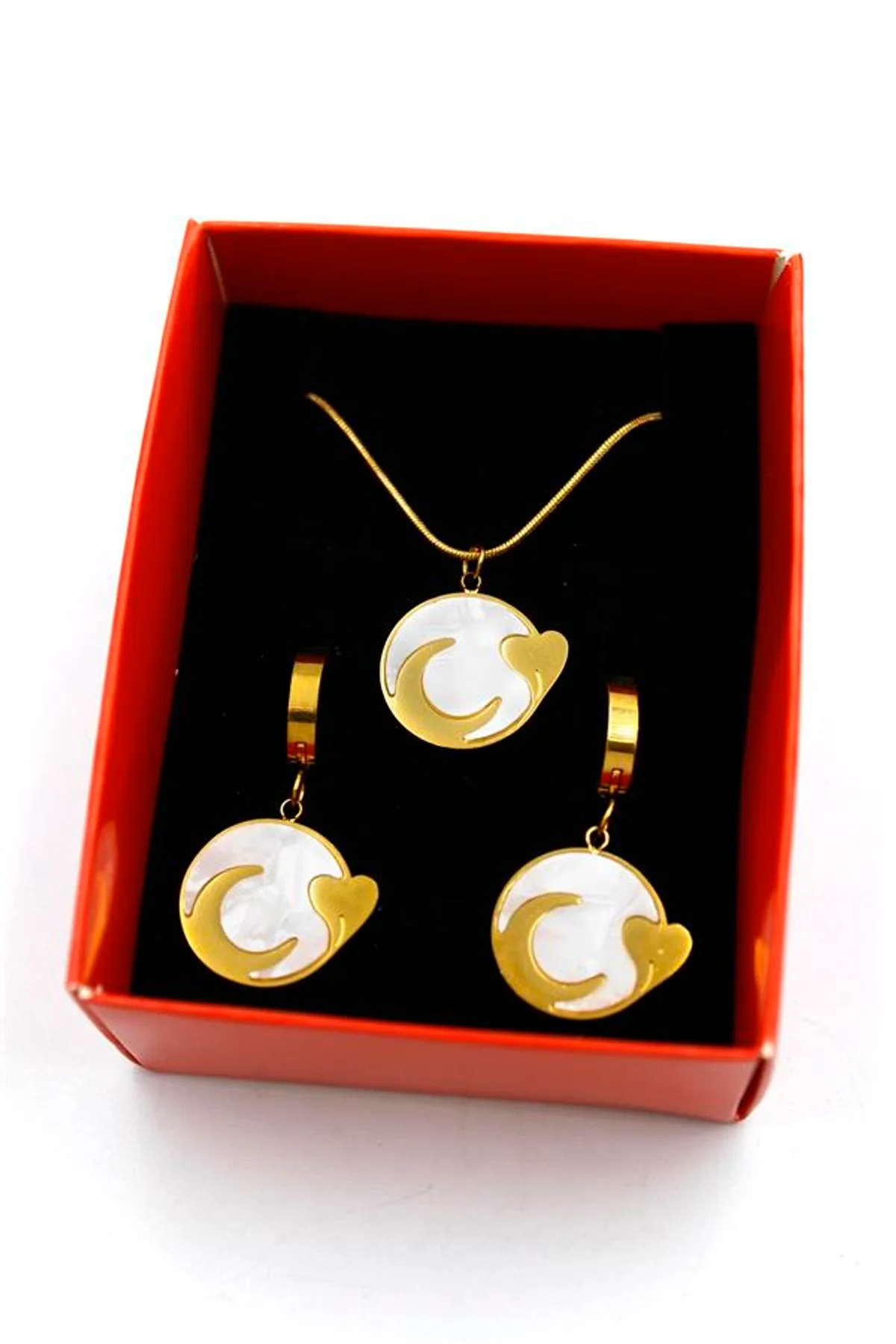 Hilal Kalp Set Kolye - Altın - Just Cheap Store Görsel 3