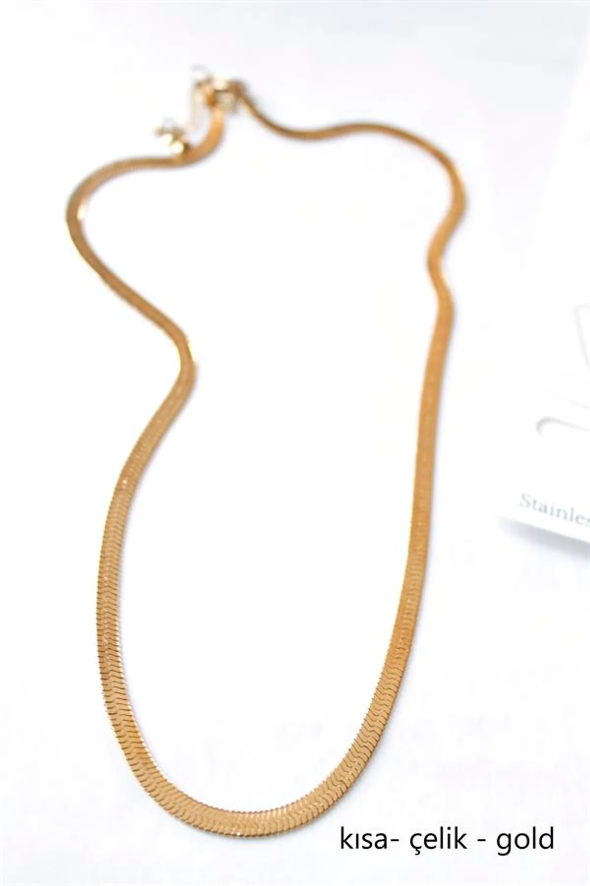 Kısa İtalyan Çelik Kolye-45 CM - Altın - Just Cheap Store Görsel 5