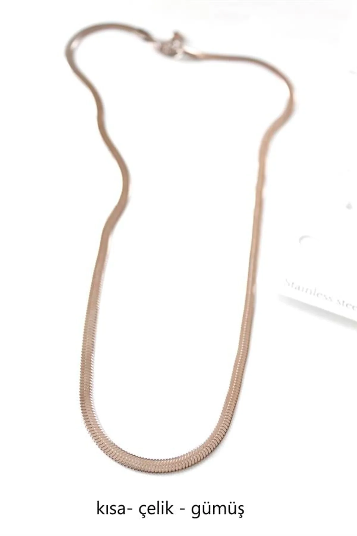 Kısa İtalyan Çelik Kolye-45 CM - Gümüş - Just Cheap Store Görsel 2