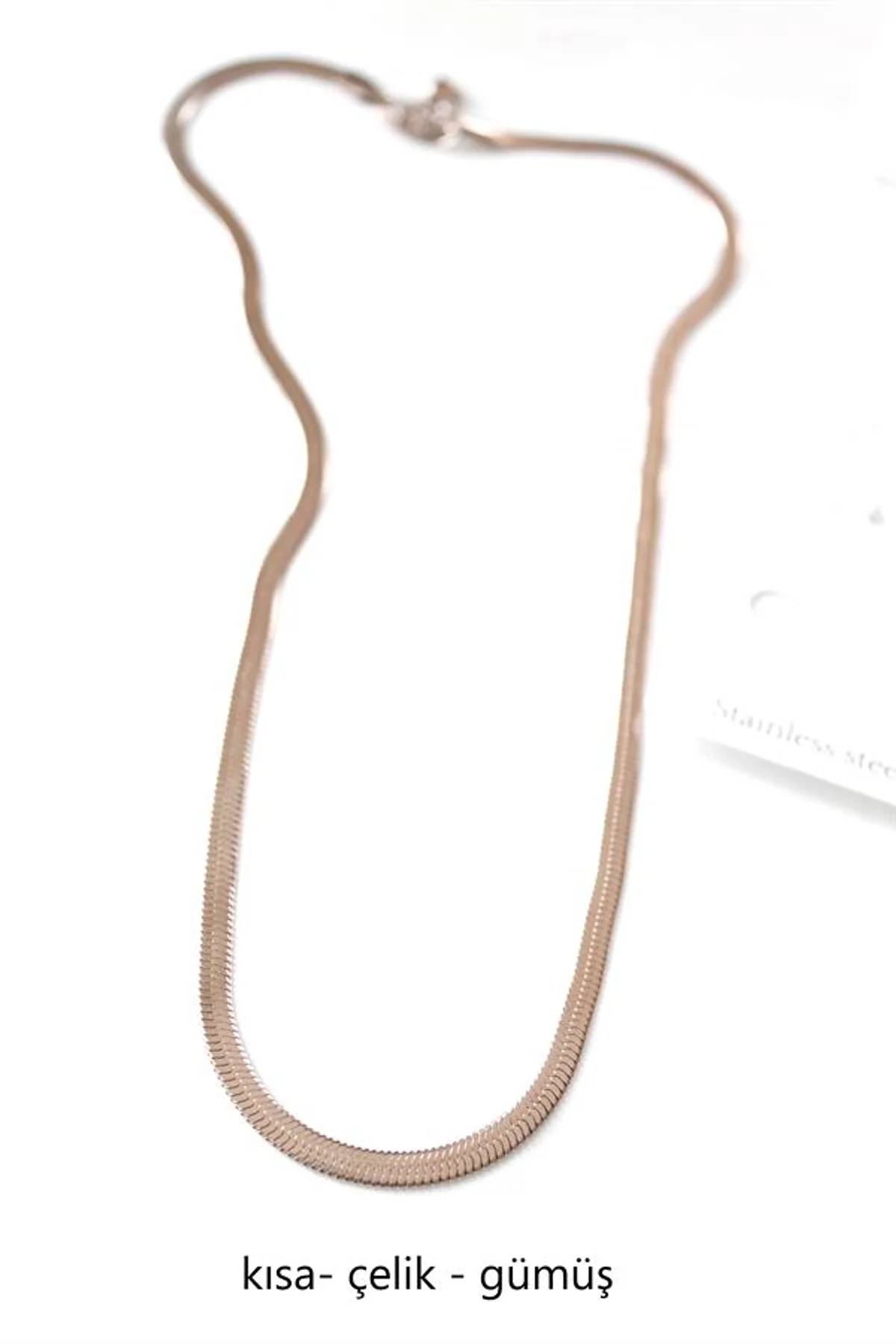 Kısa İtalyan Çelik Kolye-45 CM - Gümüş - Just Cheap Store Görsel 3