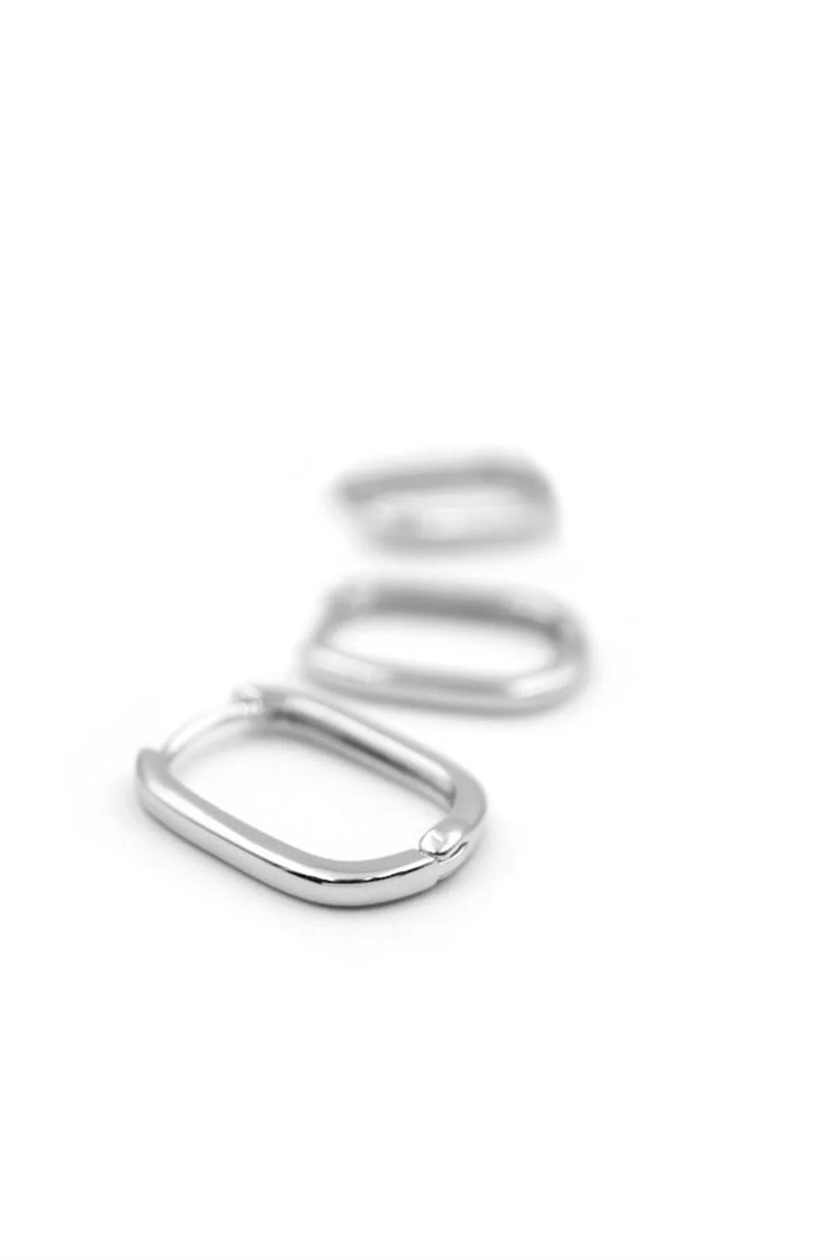 3'lü Taşsız Oval Halka Küpe - Gümüş - Just Cheap Store Görsel 4