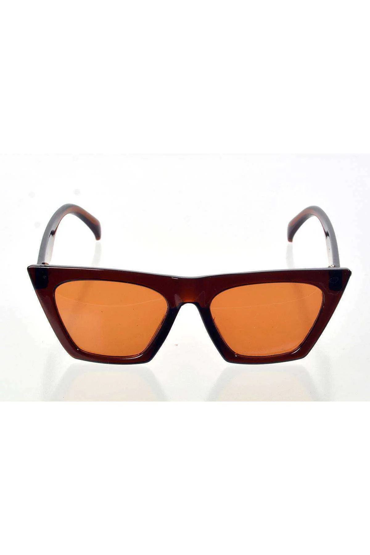 Kahverengi Çerçeve Cat Eye Kadın Güneş Gözlüğü - Moda Gözlük - Just Cheap Store Görsel 2