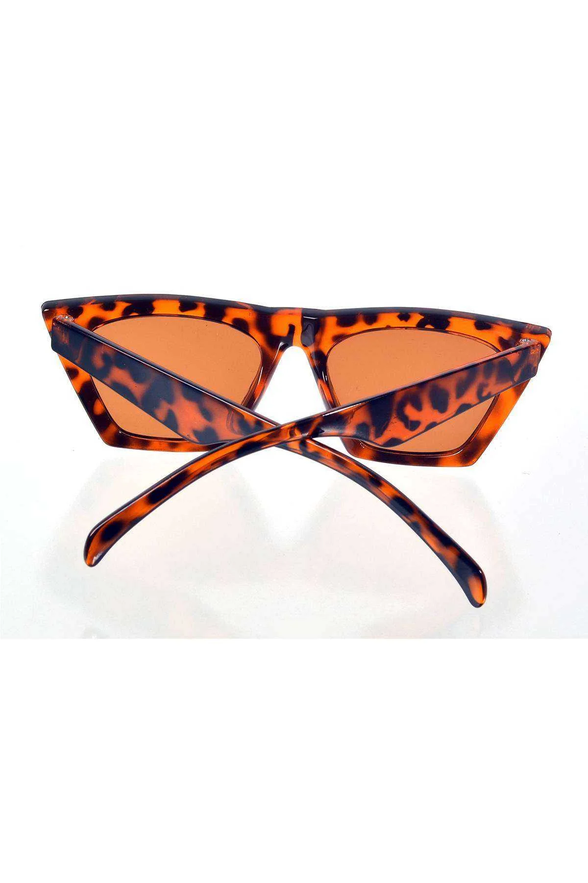 Leopar Çerçeve Cat Eye Kadın Güneş Gözlüğü - Moda Gözlük - Just Cheap Store Görsel 4