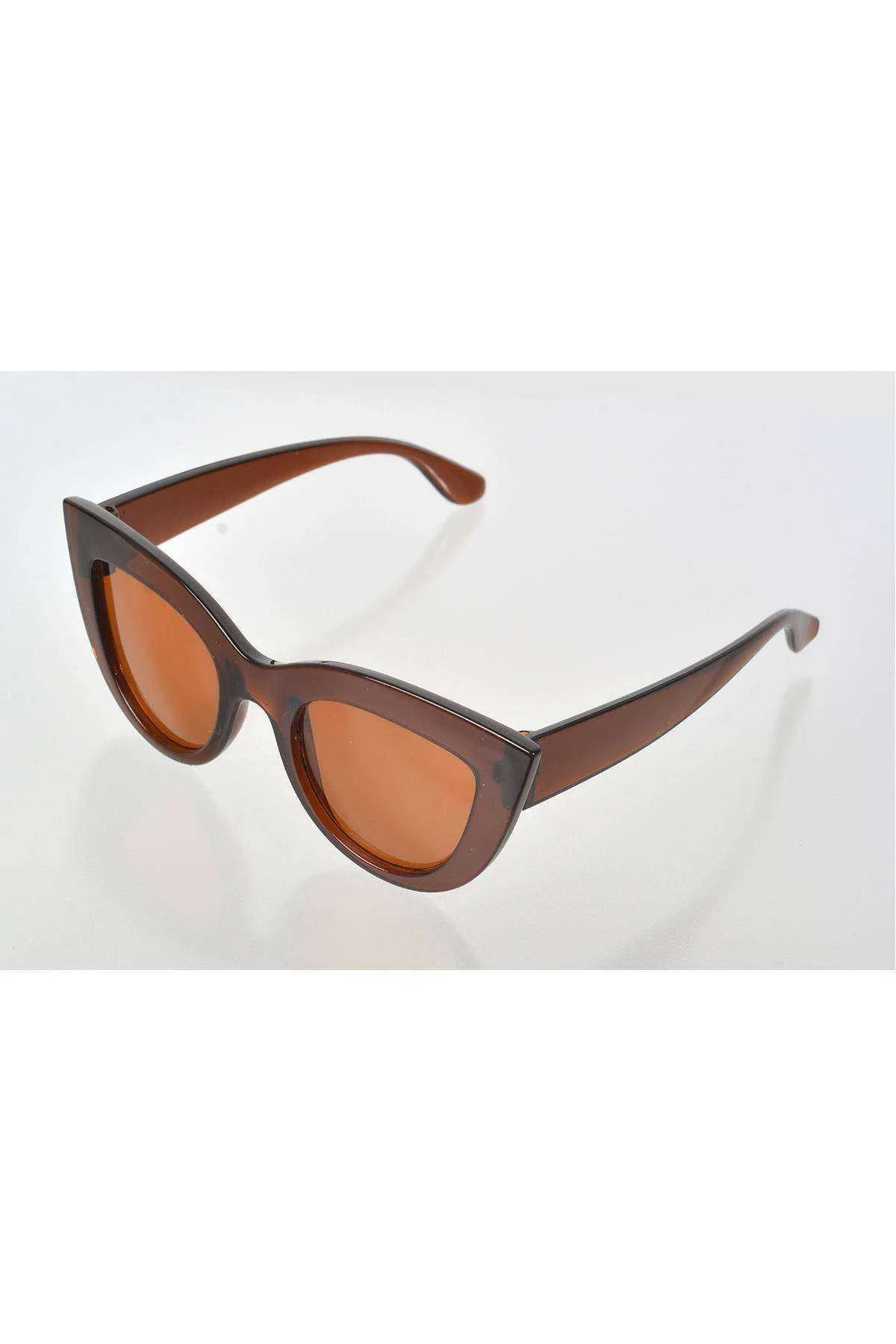Kahverengi Çerçeve Cat Eye Kadın Güneş Gözlüğü - Moda Gözlük - Just Cheap Store Görsel 3