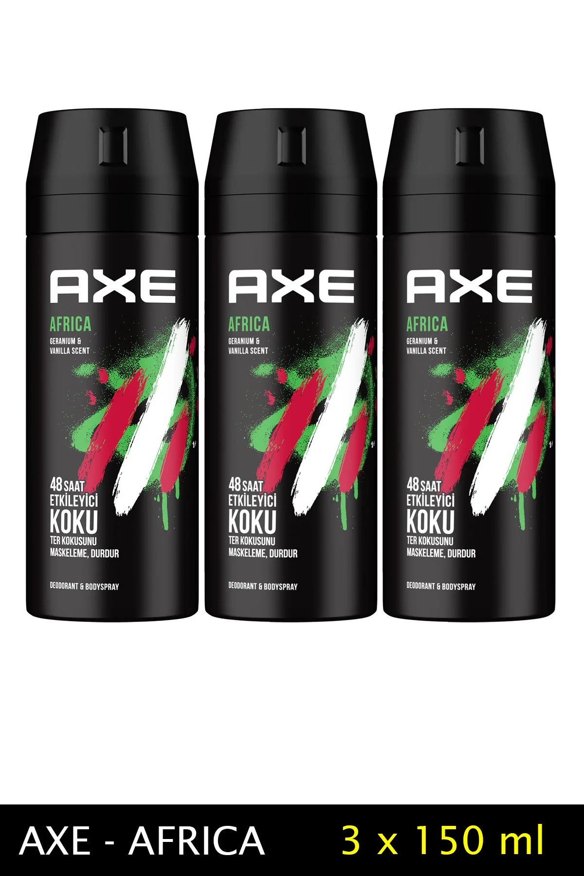 3 Adet Axe Africa Erkek Deodorant Sprey 150 ml - Just Cheap Store Görsel 2