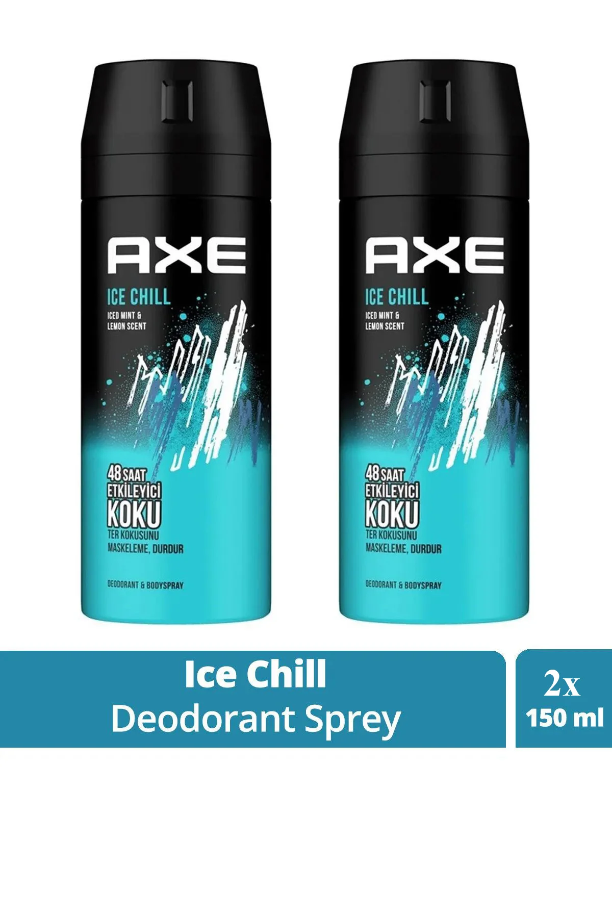 2 Adet Axe Ice Chill Erkek Deodorant Sprey 150 ml - Just Cheap Store Görsel 2
