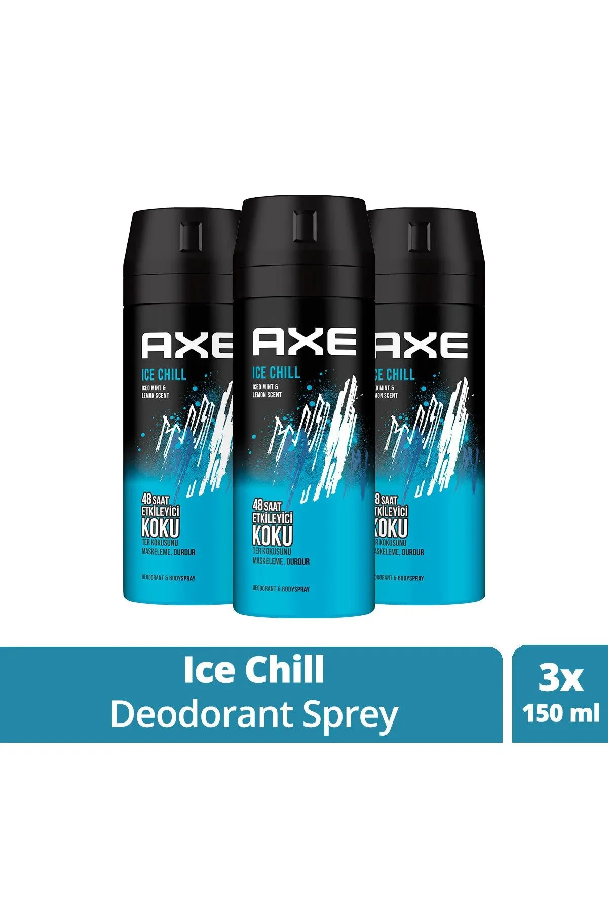 3 Adet Axe Ice Chill Erkek Deodorant Sprey 150 ml - Just Cheap Store Görsel 2