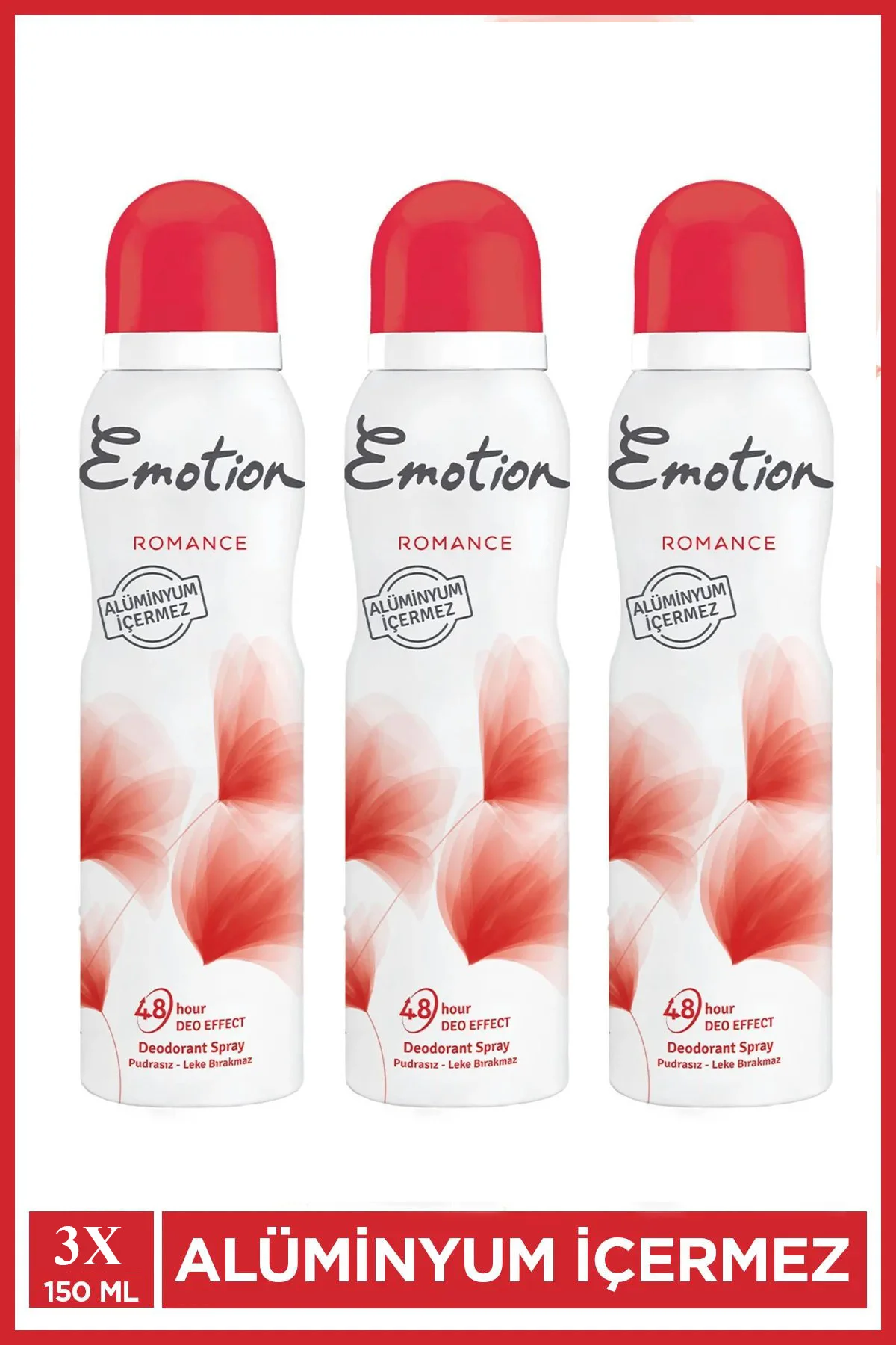 3 Adet Emotion Romance Kadın Vegan Deodorant 150 Ml Hızlı Kurur, Leke Bırakmaz - Just Cheap Store Görsel 2