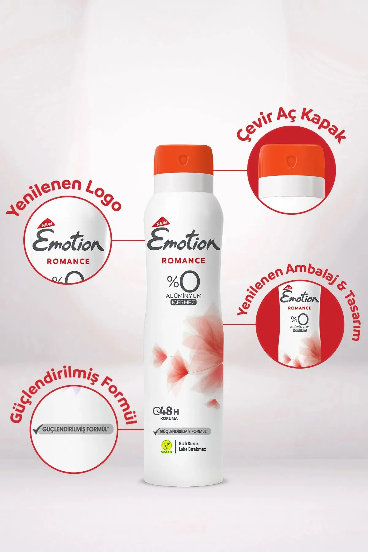 3 Adet Emotion Romance Kadın Vegan Deodorant 150 Ml Hızlı Kurur, Leke Bırakmaz - Just Cheap Store Görsel 4