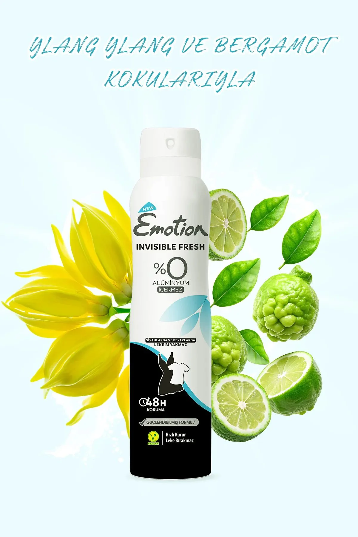 3 Adet Emotion Invisible Fresh Black &amp; White Kadın Deodorant 150ml Vegan, Leke Bırakmaz - Just Cheap Store Görsel 3