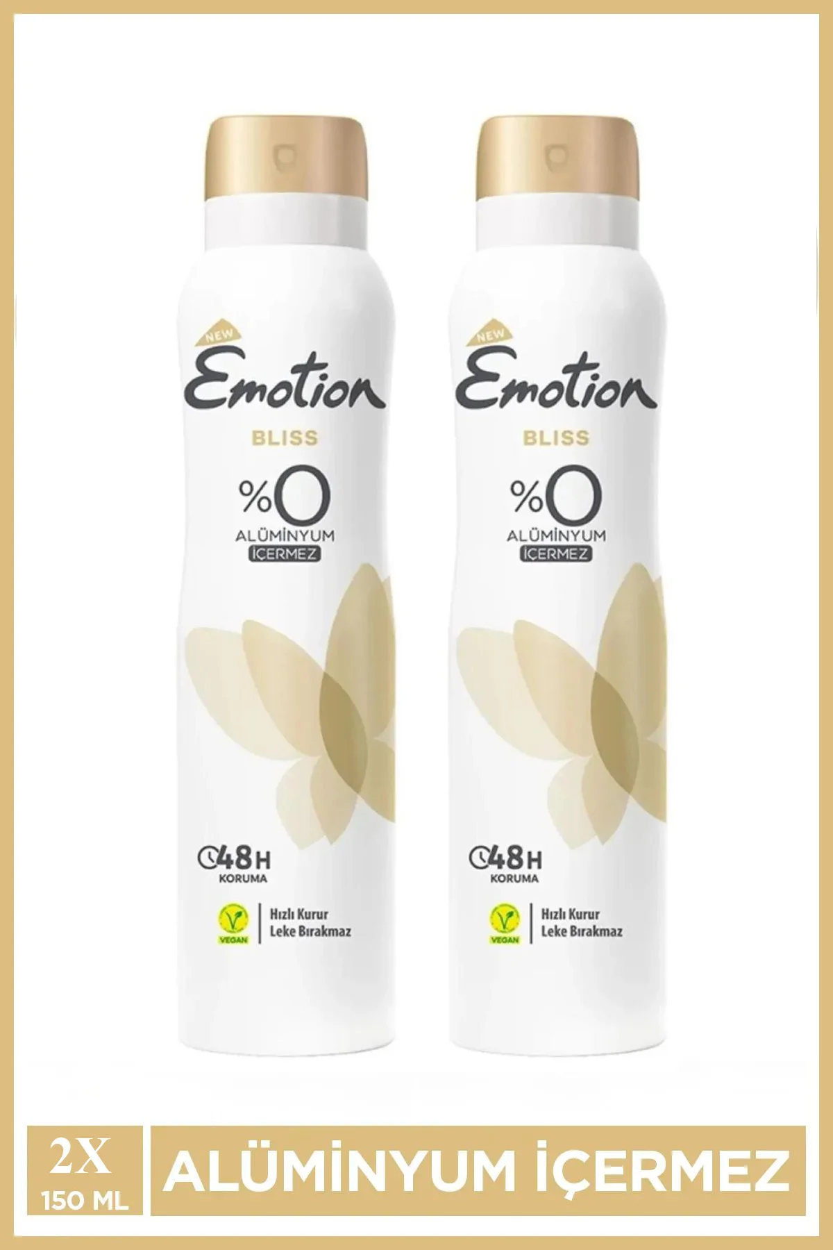 2 Adet Emotion Bliss Kadın Vegan Deodorant 150 Ml Hızlı Kurur , Leke Bırakmaz - Just Cheap Store Görsel 2